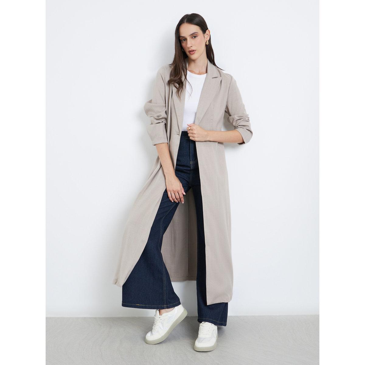 كيمونو طويل بتفاصيل ياقة بشق-women-arabicclothing-abayas-image-1
