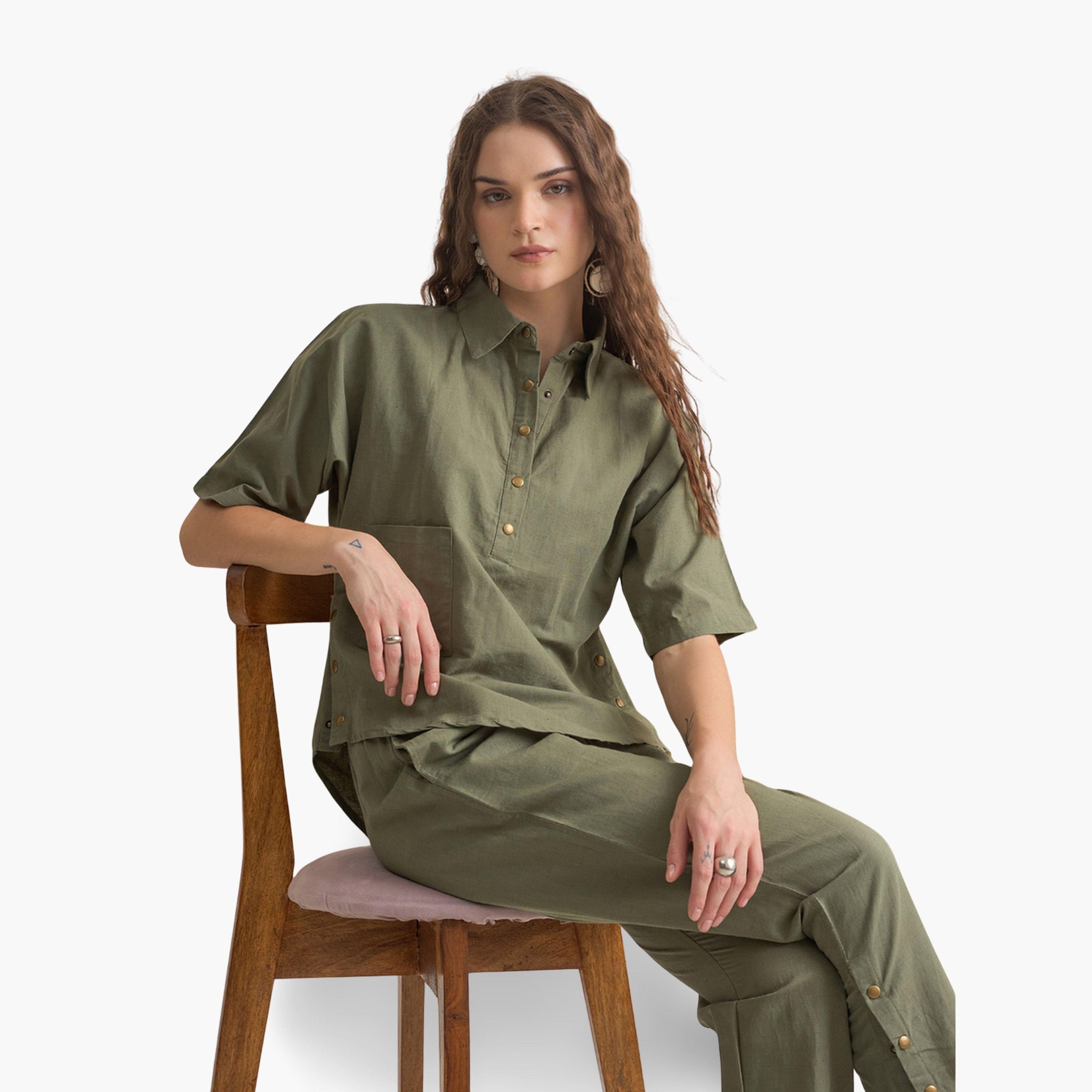 طقم نسائي من بلوزة وبنطال من فيسكوز رايون-women-clothing-coordsets-image-2