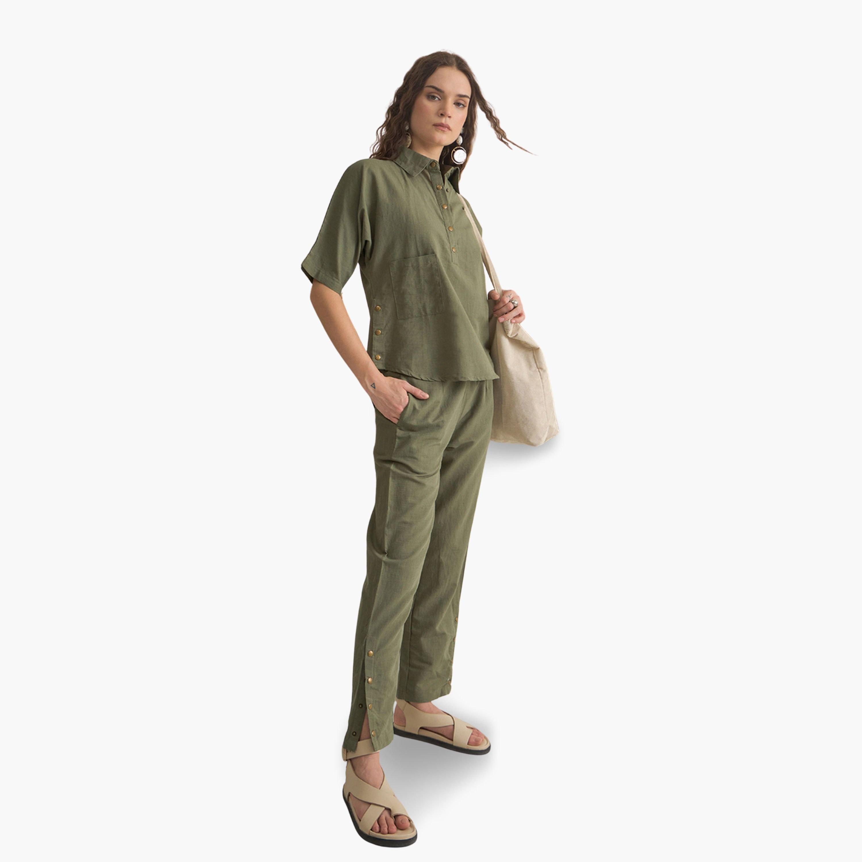 طقم نسائي من بلوزة وبنطال من فيسكوز رايون-women-clothing-coordsets-image-3
