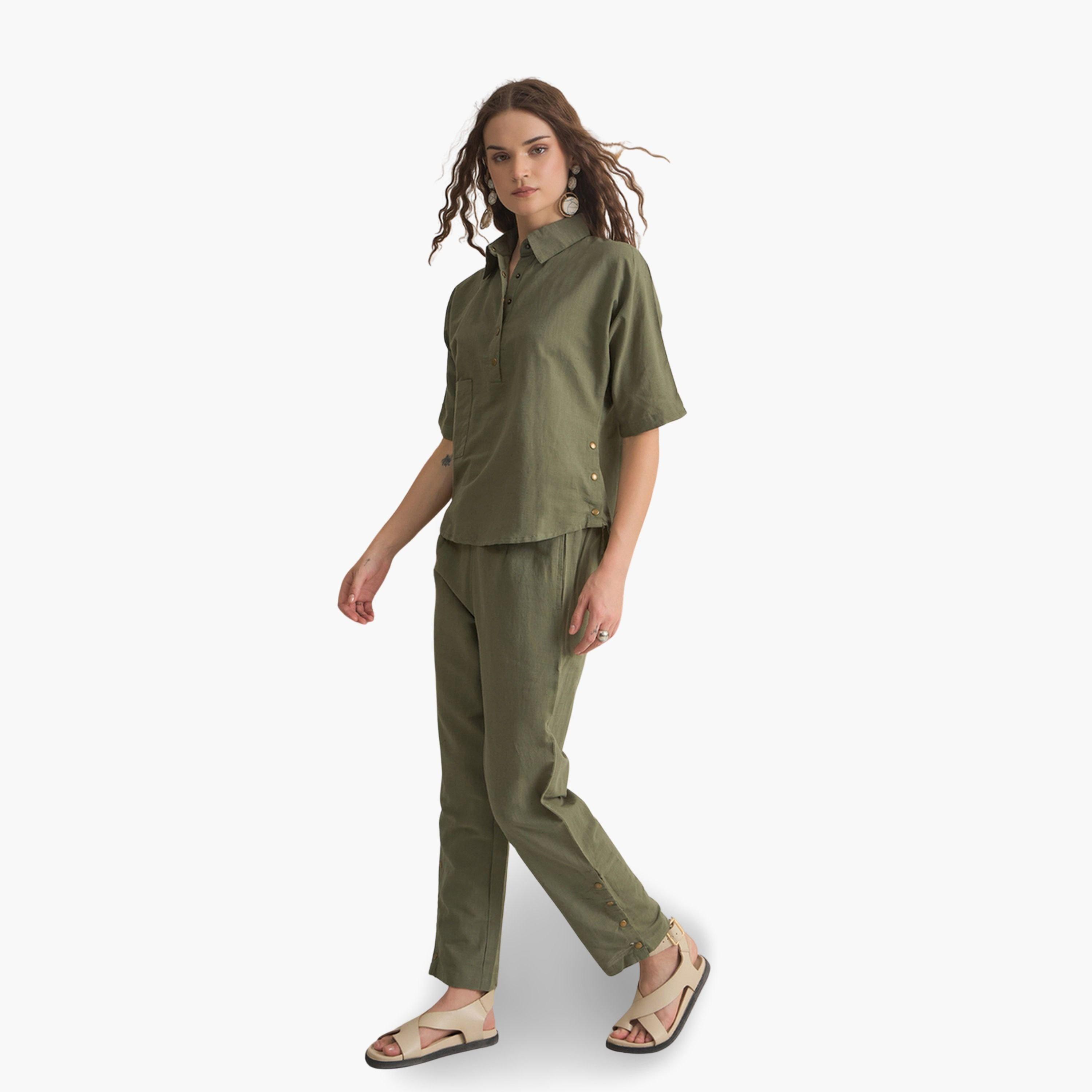 طقم نسائي من بلوزة وبنطال من فيسكوز رايون-women-clothing-coordsets-image-4