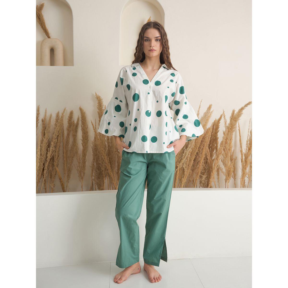Sanskrutihomes Printed V-Nek Top and Pants Co-Ords-women-clothing-coordsets-image-1