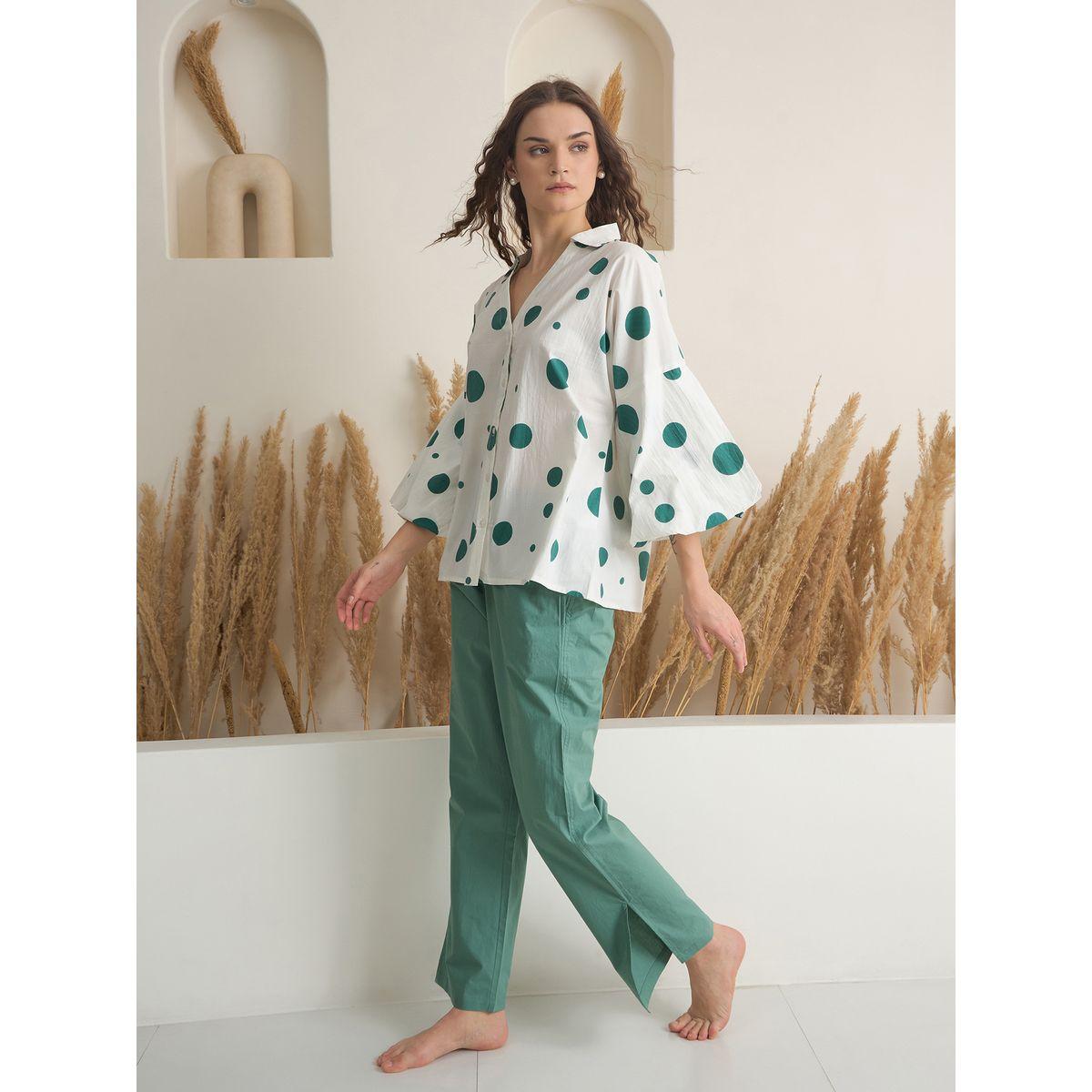 طقم منسق من بنطال وبلوزة مطبعة-women-clothing-coordsets-image-2