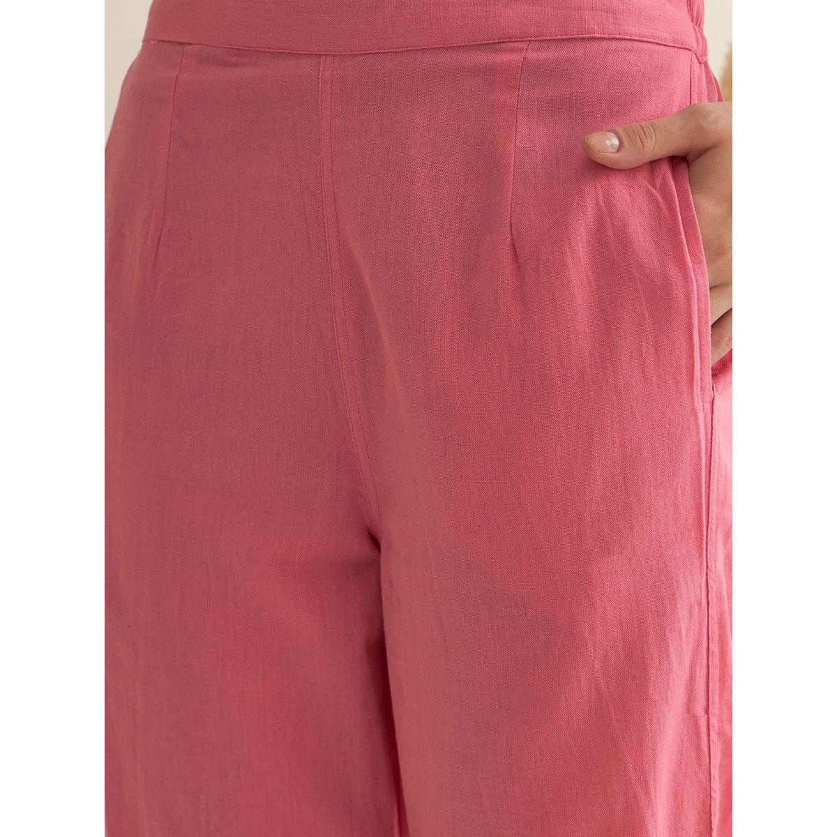 طقم منسق من بنطال وبلوزة قطنية مطبعة-women-clothing-coordsets-image-2