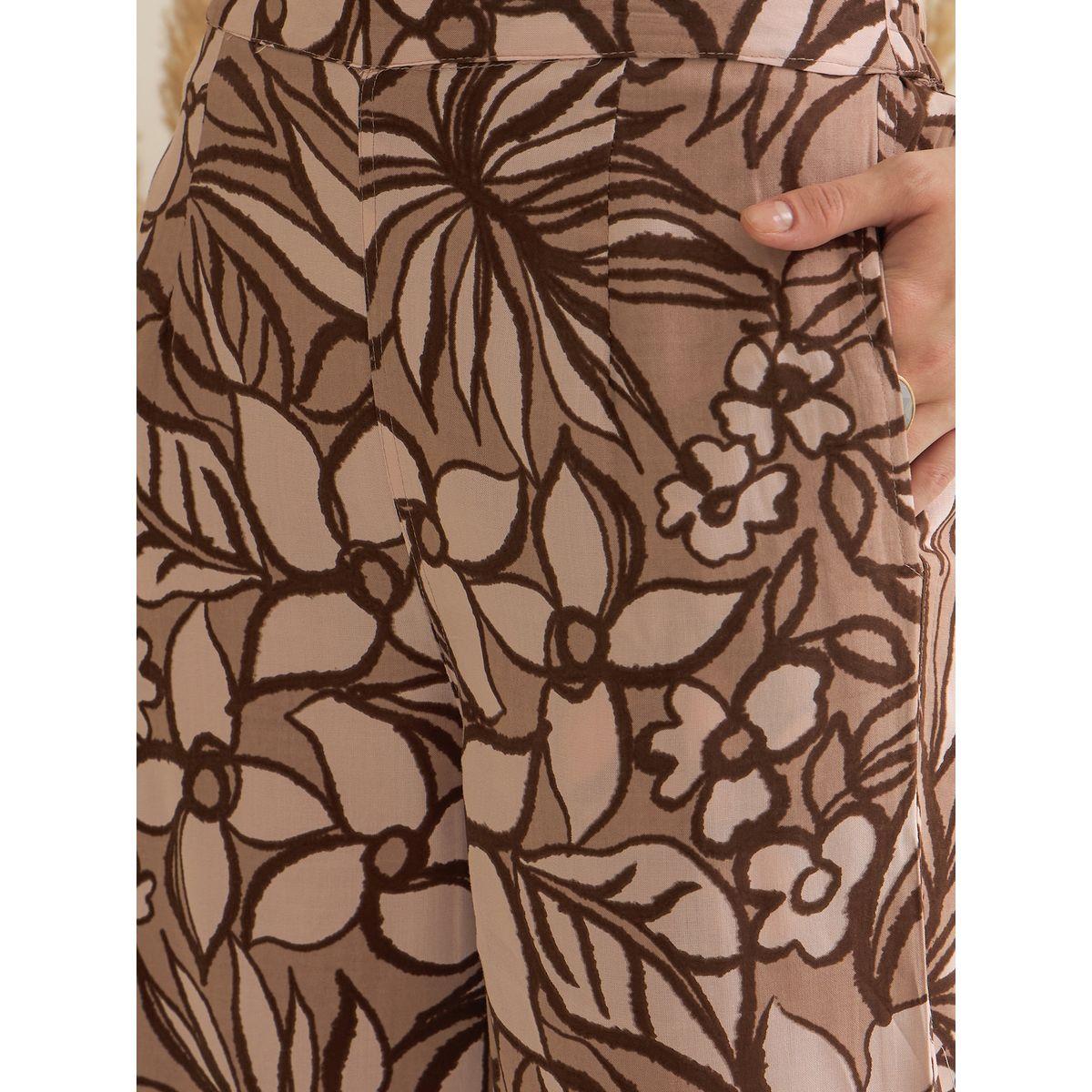 طقم منسق من بنطال وبلوزة مطبعة بأكمام طويلة-women-clothing-coordsets-image-7