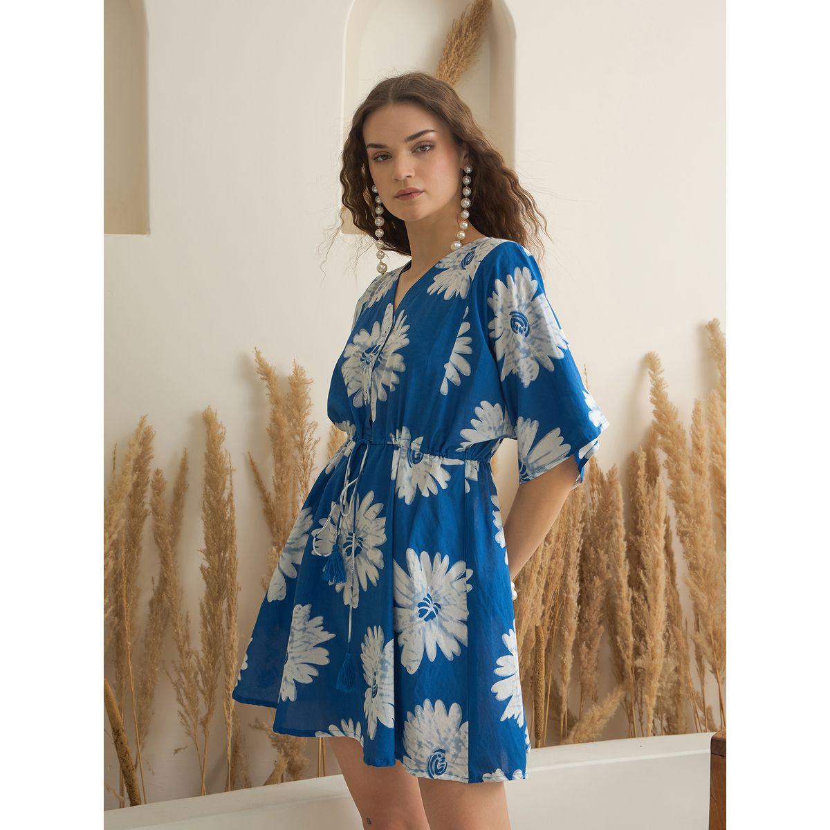 فستان قصير بطبعة زهور-women-clothing-dresses-image-3