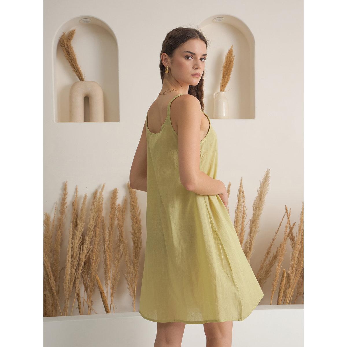 Sanskrutihomes Green Floral Print Mini Dress with Inner Slip-women-clothing-dresses-image-2