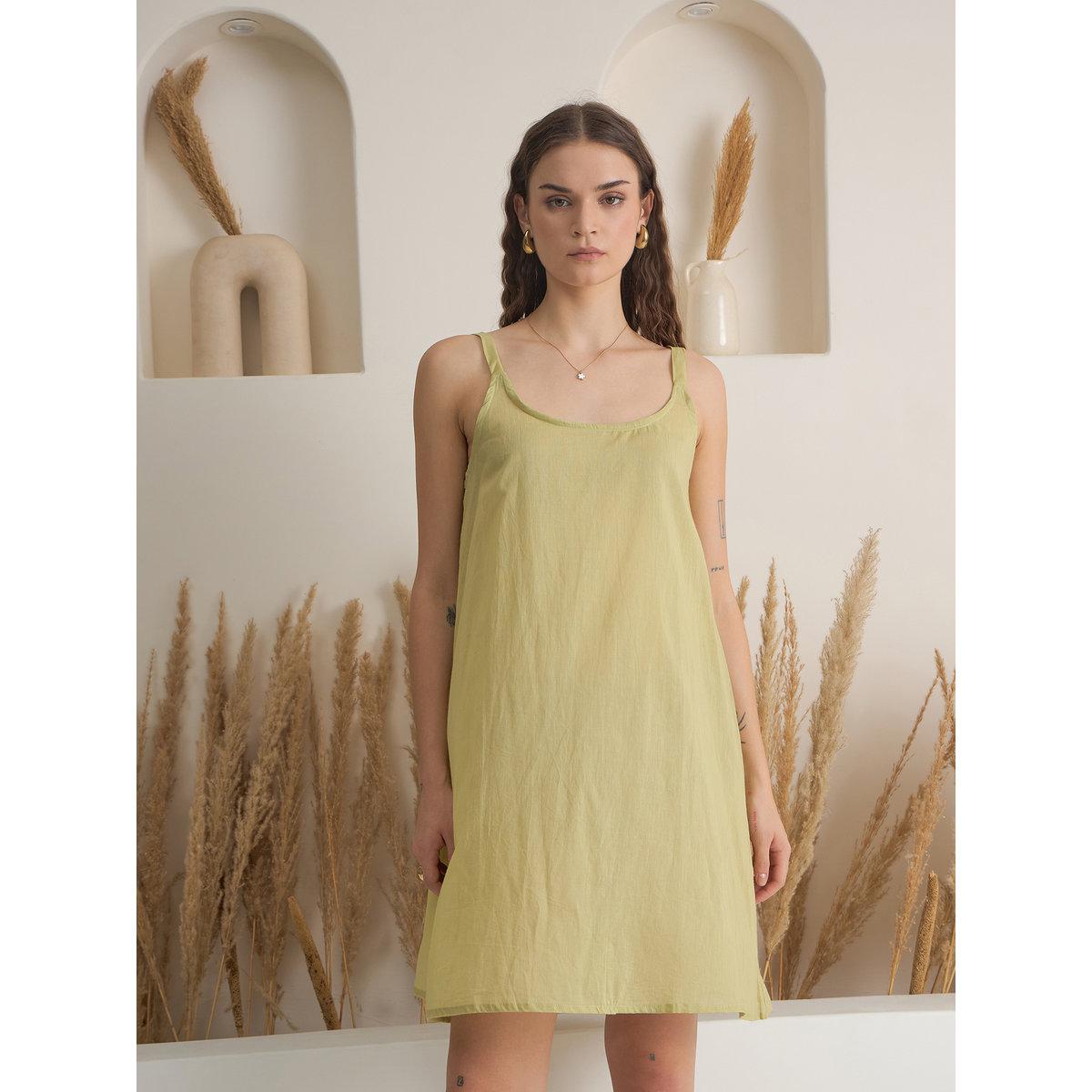 Sanskrutihomes Green Floral Print Mini Dress with Inner Slip-women-clothing-dresses-image-3
