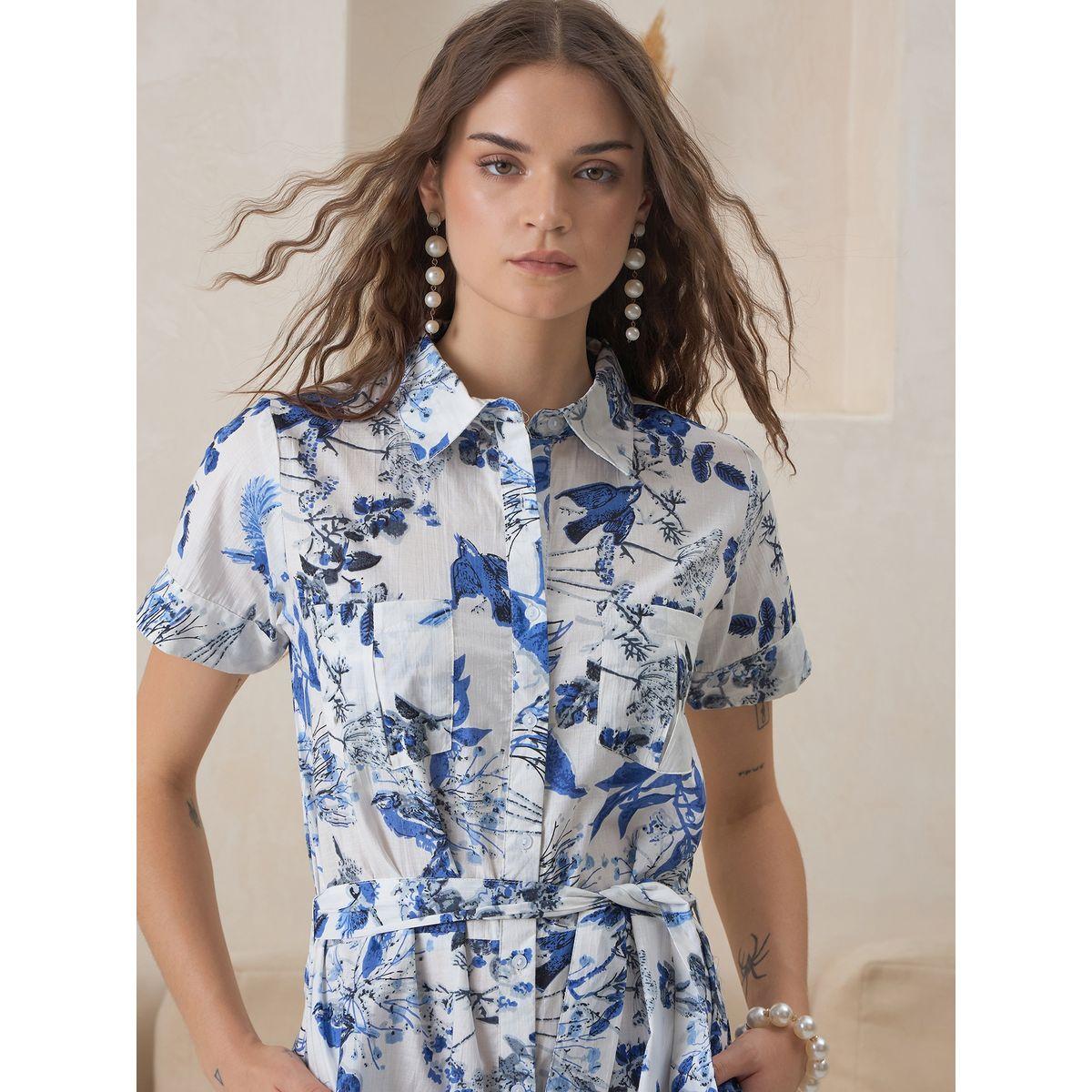 Sanskrutihomes Cotton Floral Printed Collared Short Jumpsuit-women-clothing-jumpsuits-image-4
