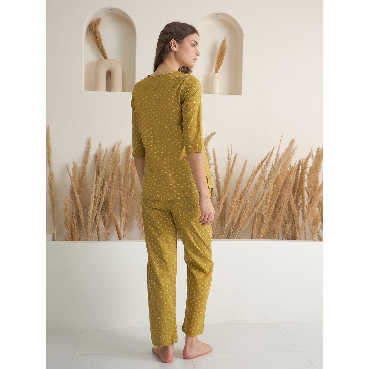 طقم من بنطال بيجاما وبلوزة مطبعة بالكامل-women-clothing-nightwear-pyjamas-longsets-image-3