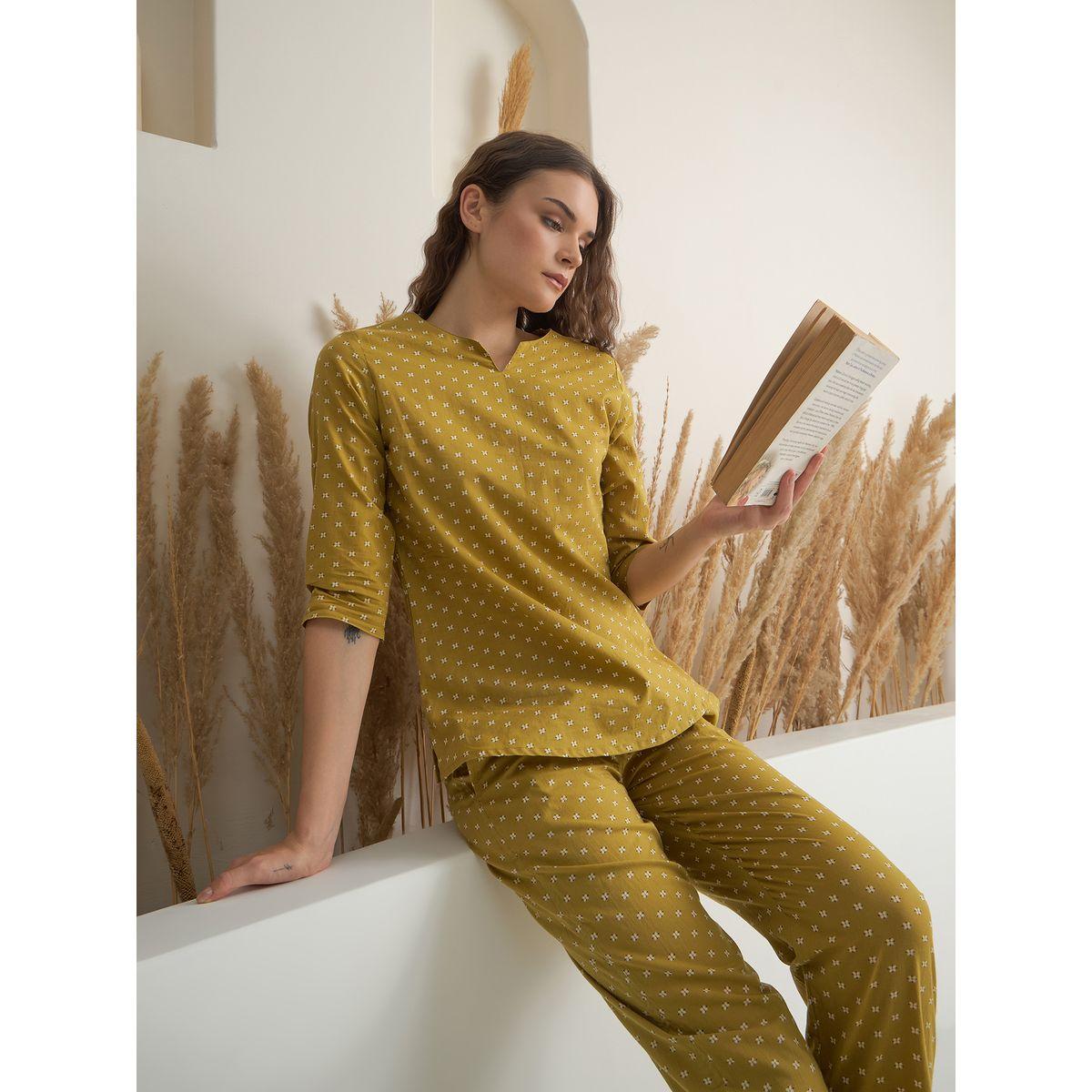 طقم من بنطال بيجاما وبلوزة مطبعة بالكامل-women-clothing-nightwear-pyjamas-longsets-image-7