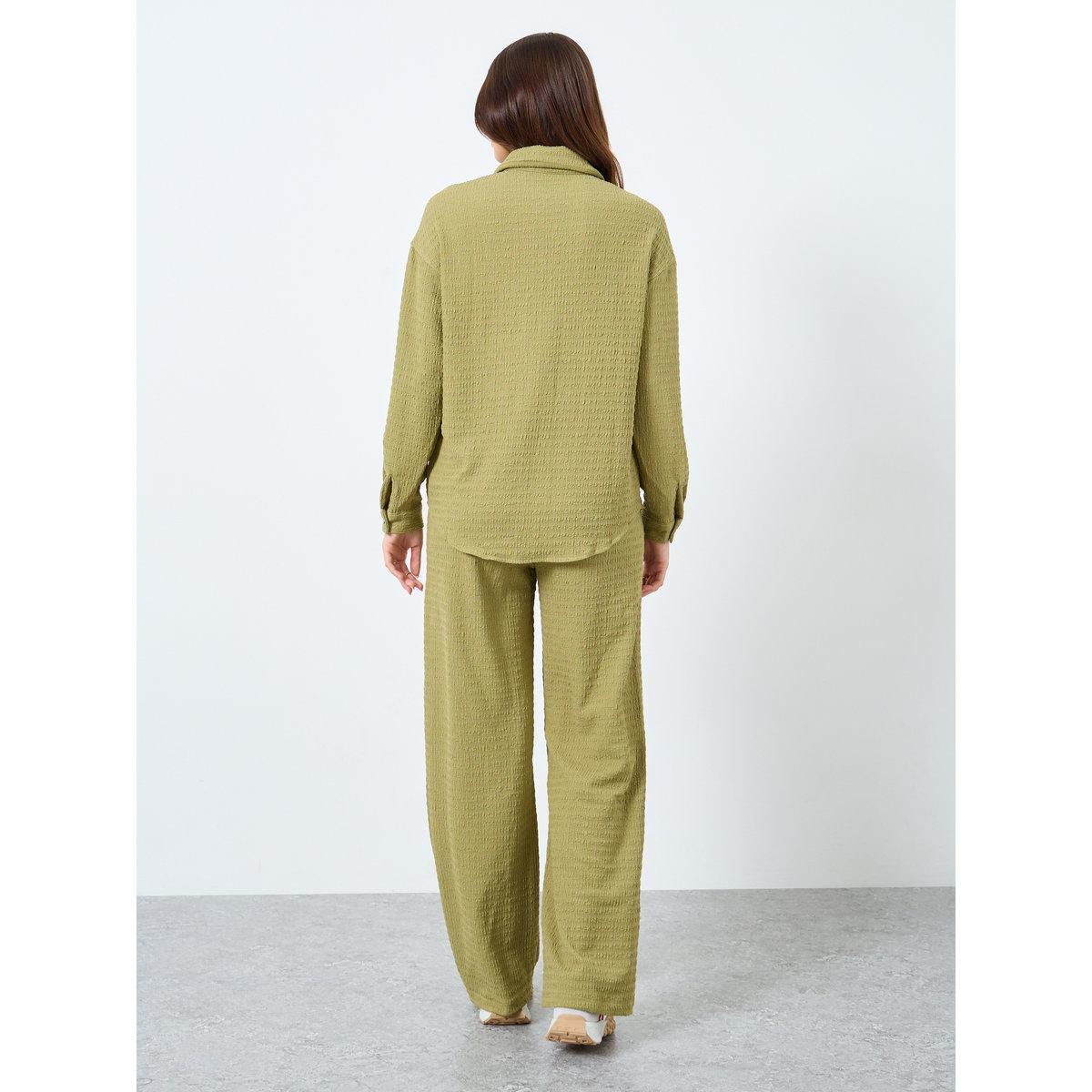 Styli Women Textured Longline Shirt and Pants Co-Ords-women-clothing-coordsets-image-5