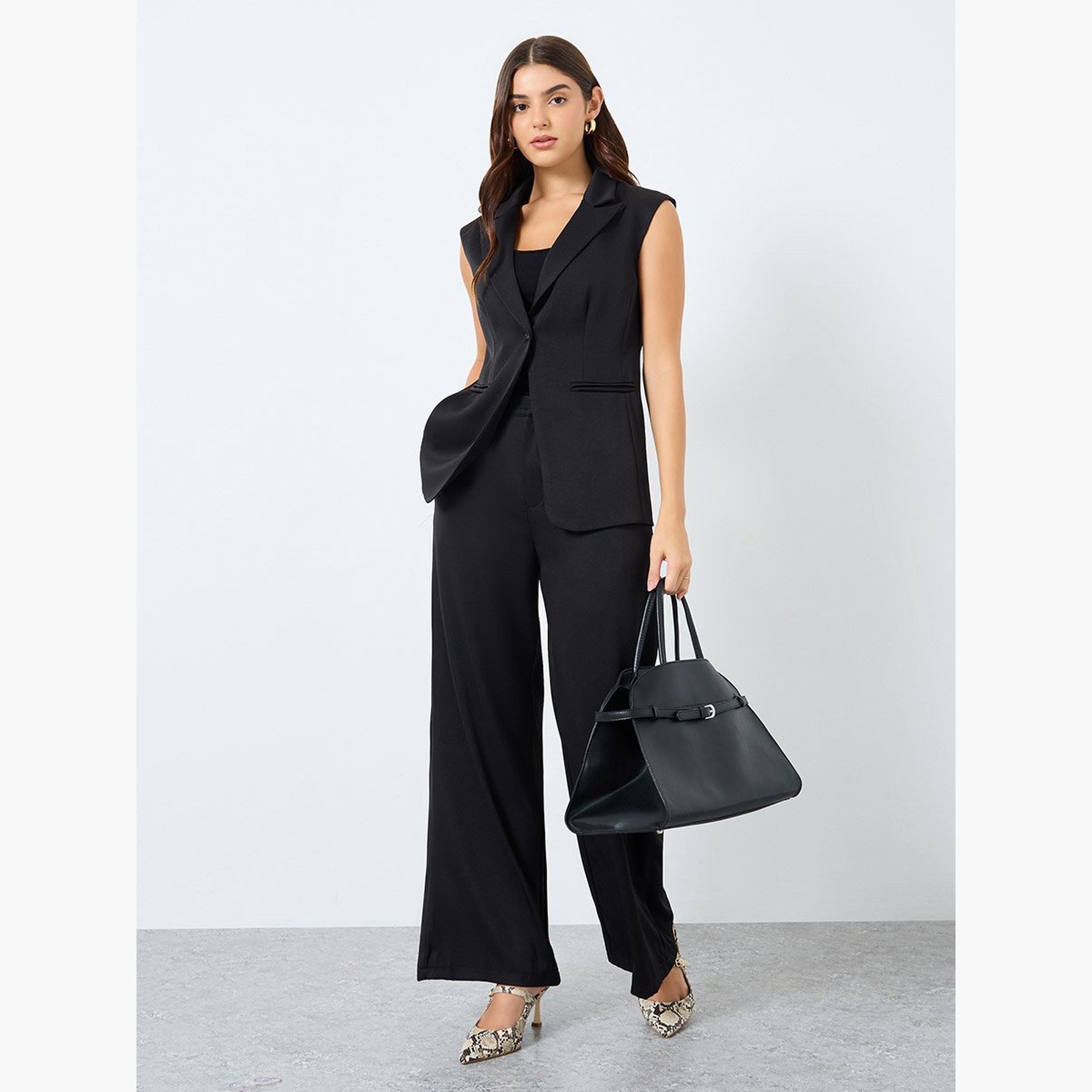 Styli Women Sleeveless Blazer and Trousers Co-Ords-women-clothing-coordsets-image-1