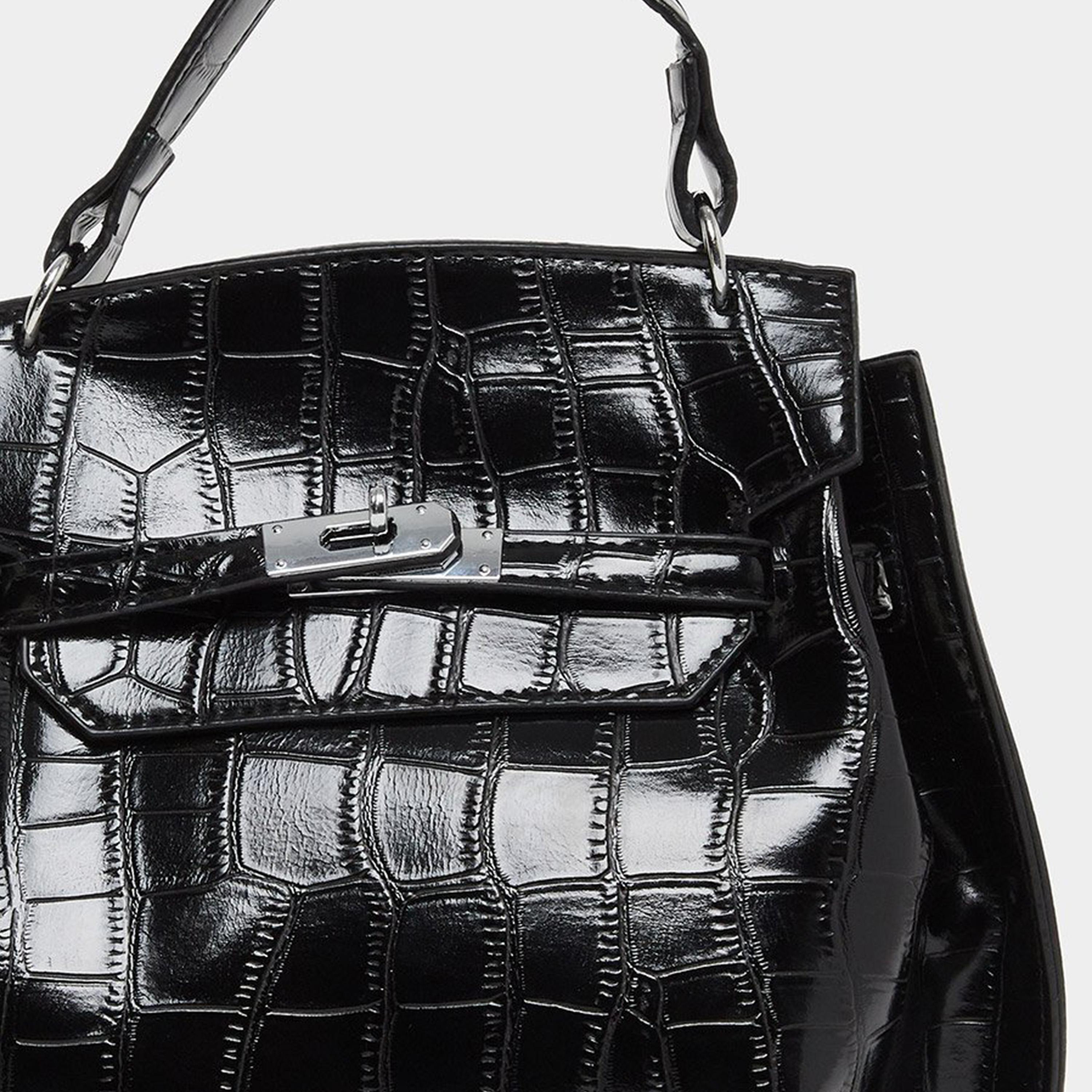 ستايلي - شنطة يد سوداء بقفل ملتوي ومزخرفة-women-bagsandwallets-handbags-image-3