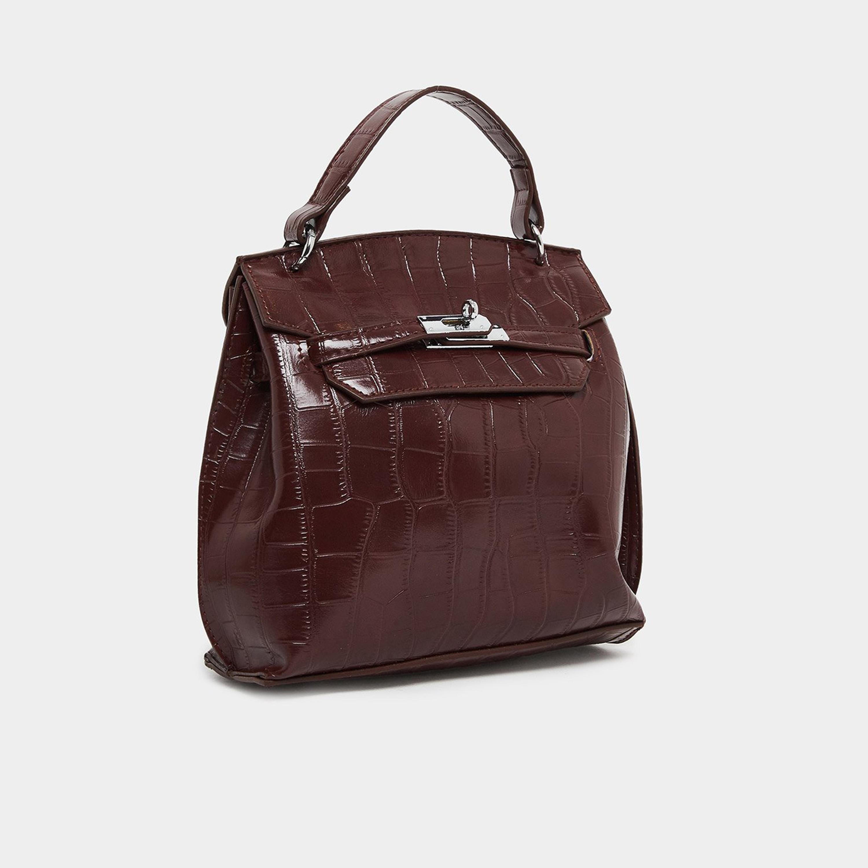 ستايلي - شنطة يد لون عنابي تويست لوك-women-bagsandwallets-handbags-image-1