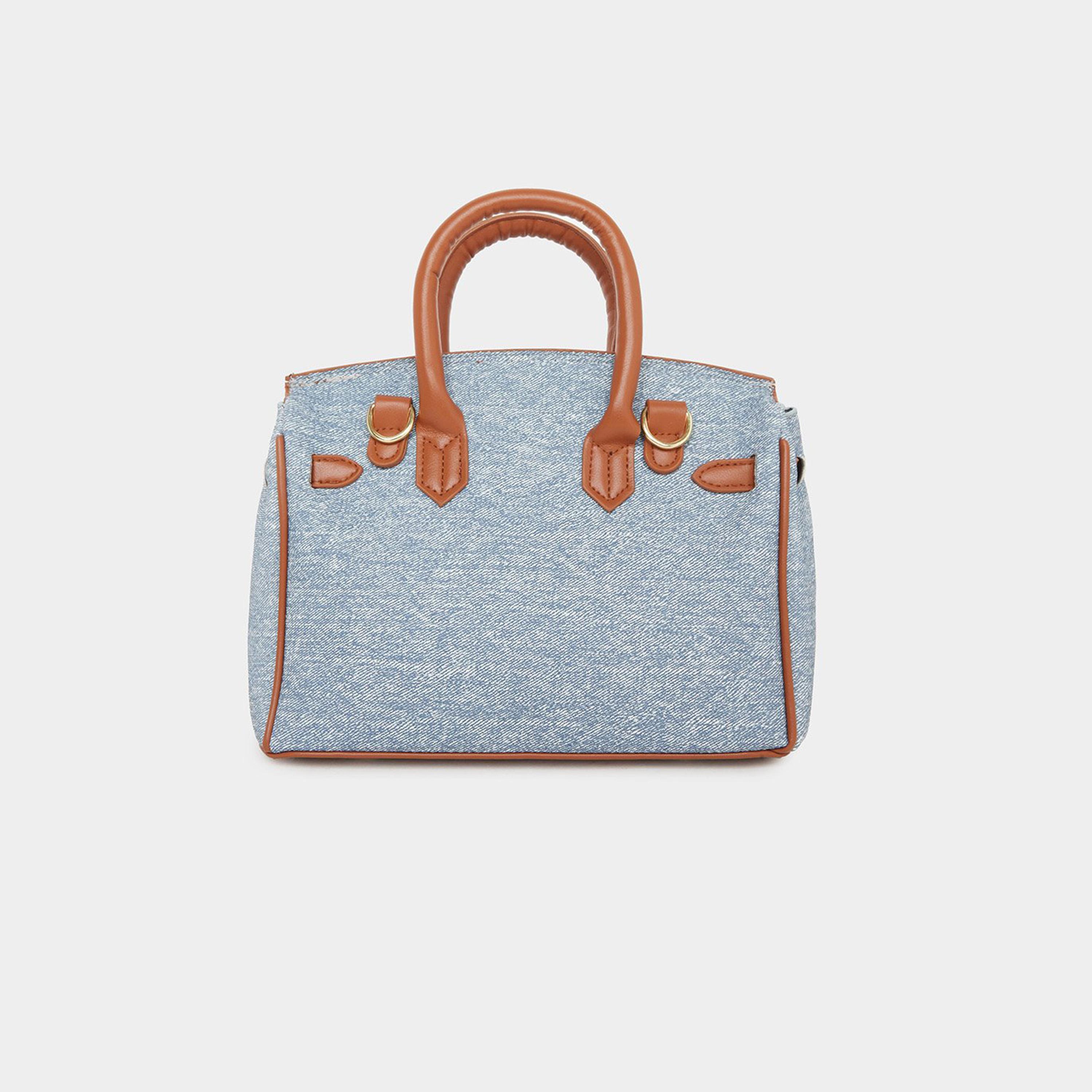 ستايلي - شنطة يد ساتشيل من قماش الدنيم الأزرق مع لمسات بنية-women-bagsandwallets-handbags-image-3