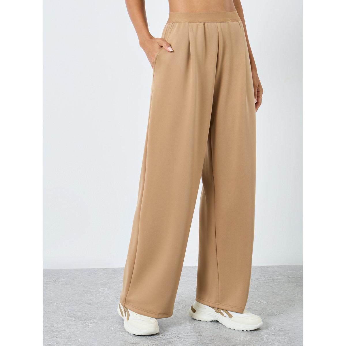 بنطال سادة بقصة أرجل واسعة-women-clothing-bottoms-joggers-image-2