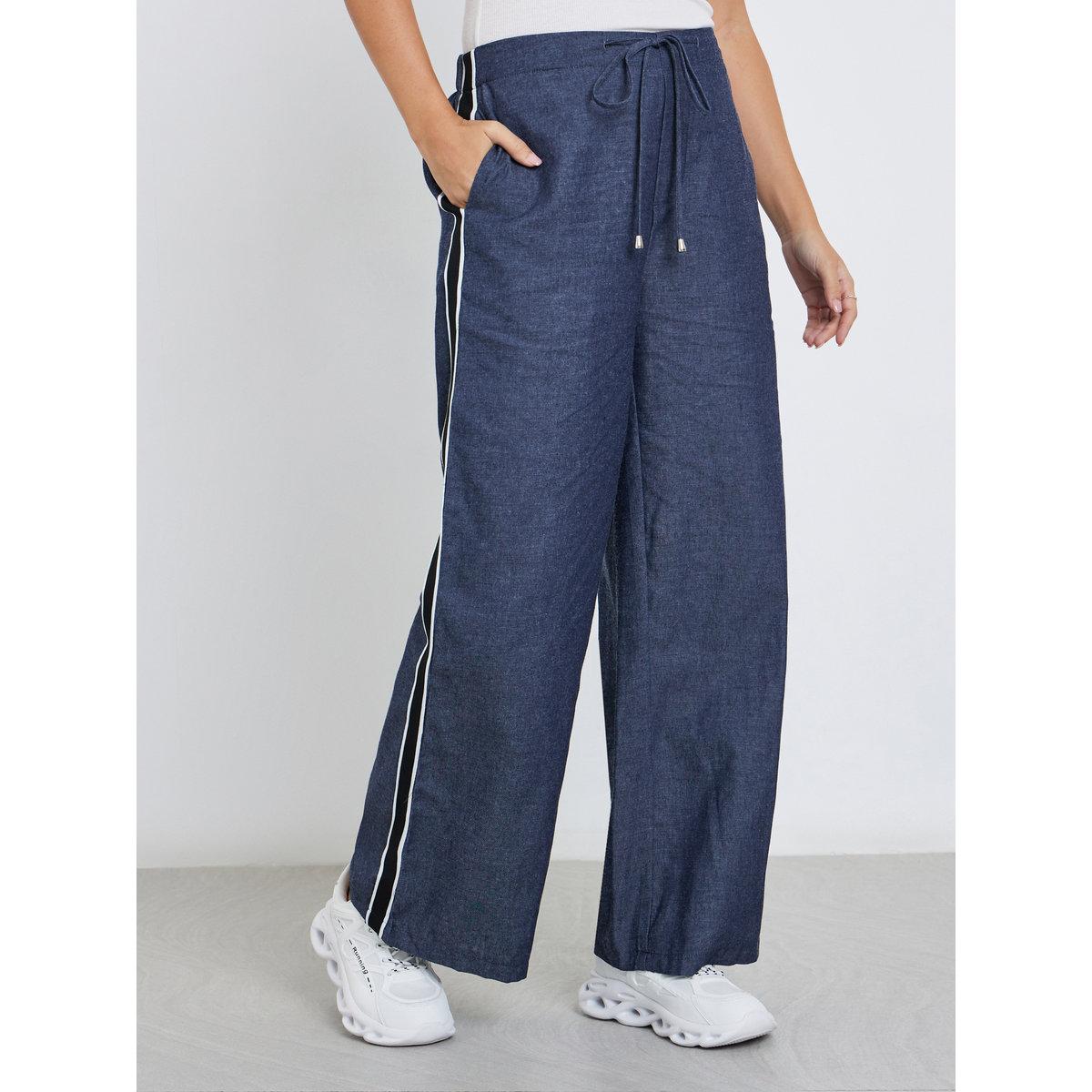 بنطال دنيم بقصة أرجل واسعة-women-clothing-bottoms-trousers-image-3