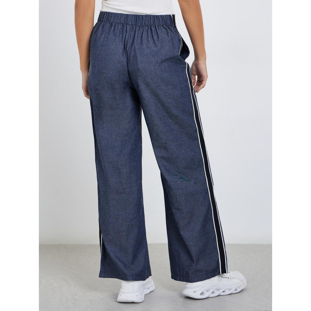 بنطال دنيم بقصة أرجل واسعة-women-clothing-bottoms-trousers-image-1