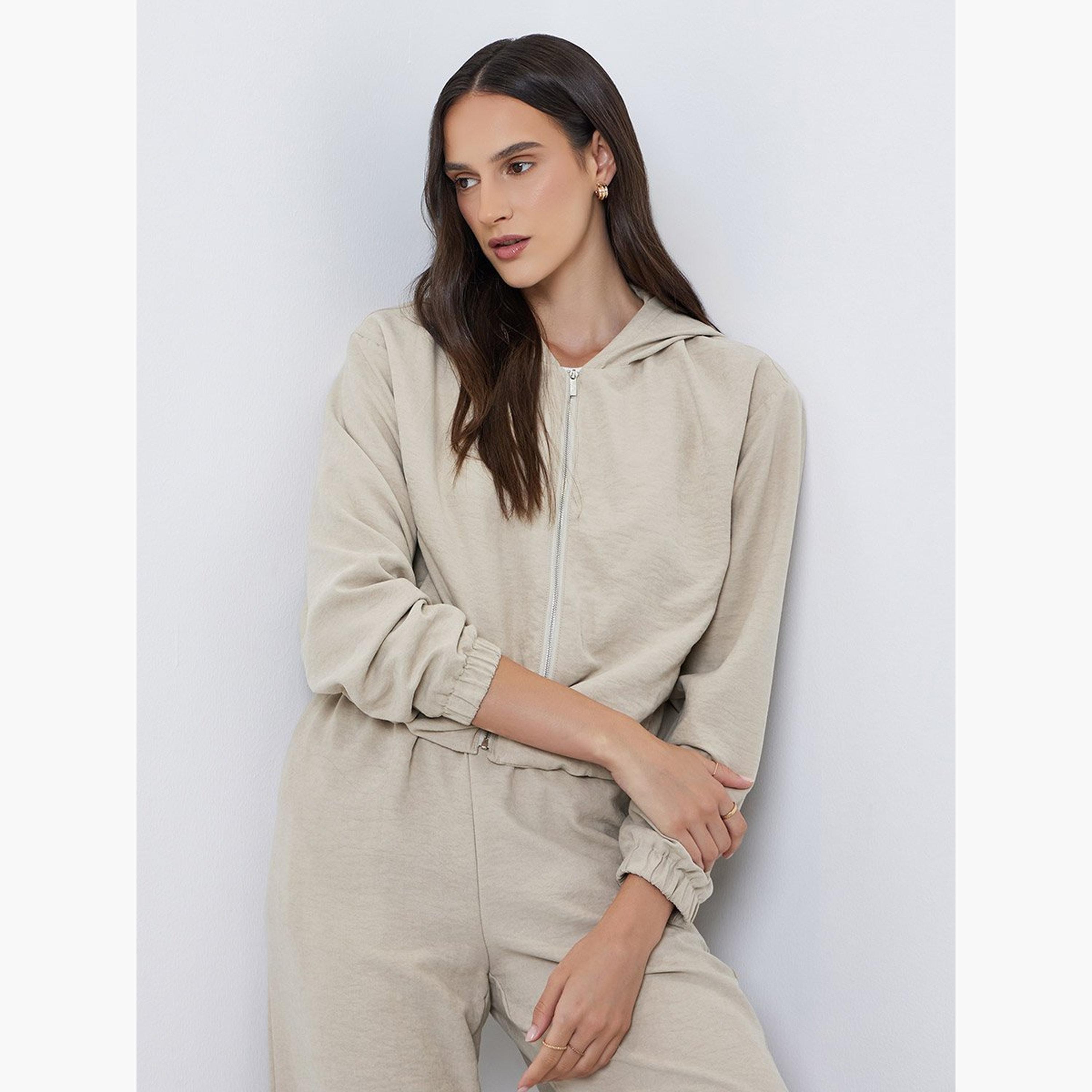 Styli Suede Zipped Bomber Jacket-women-winterwear-coatsandjackets-jackets-image-3