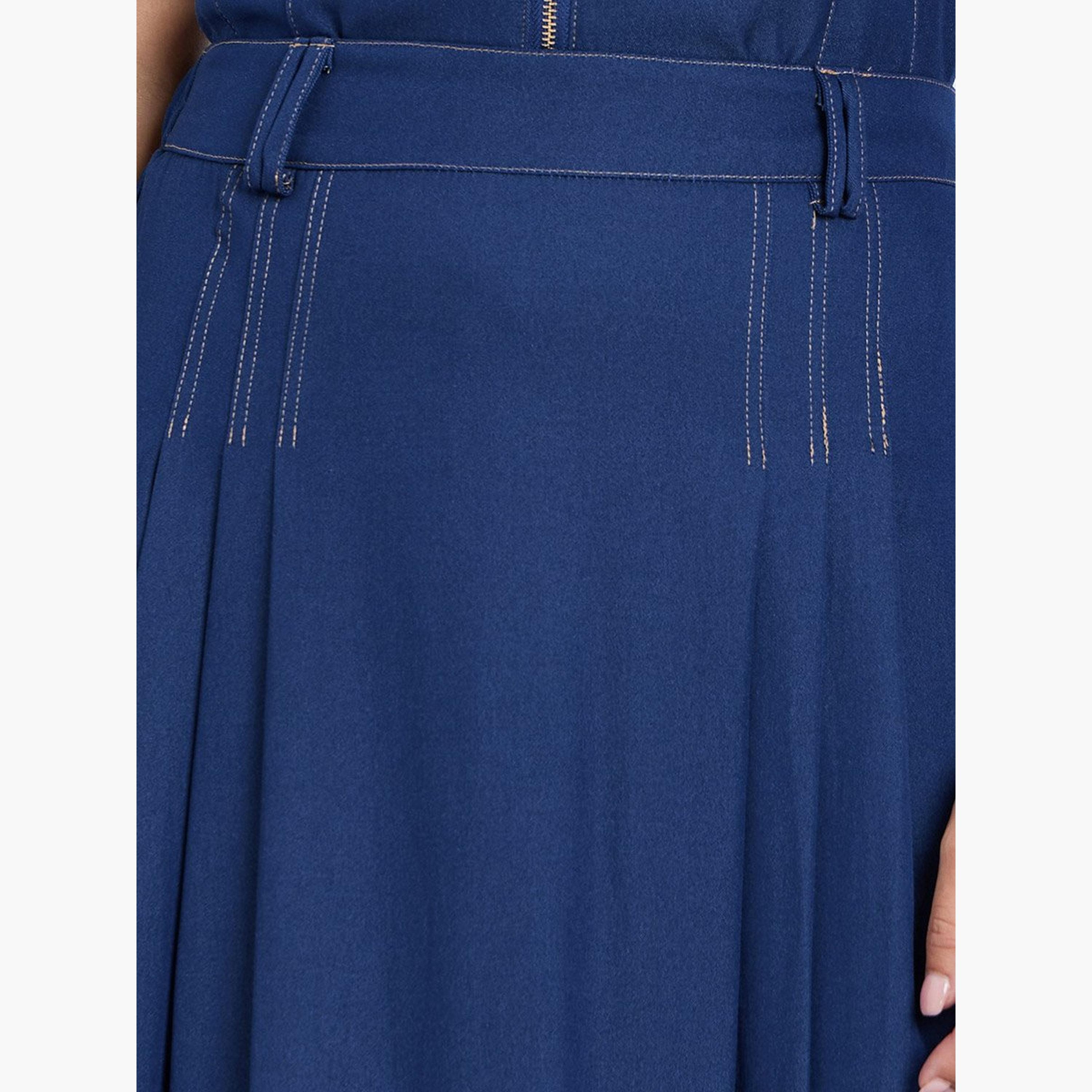 Styli Solid Pleated A-Line Maxi Skirt-women-clothing-bottoms-skirts-image-3