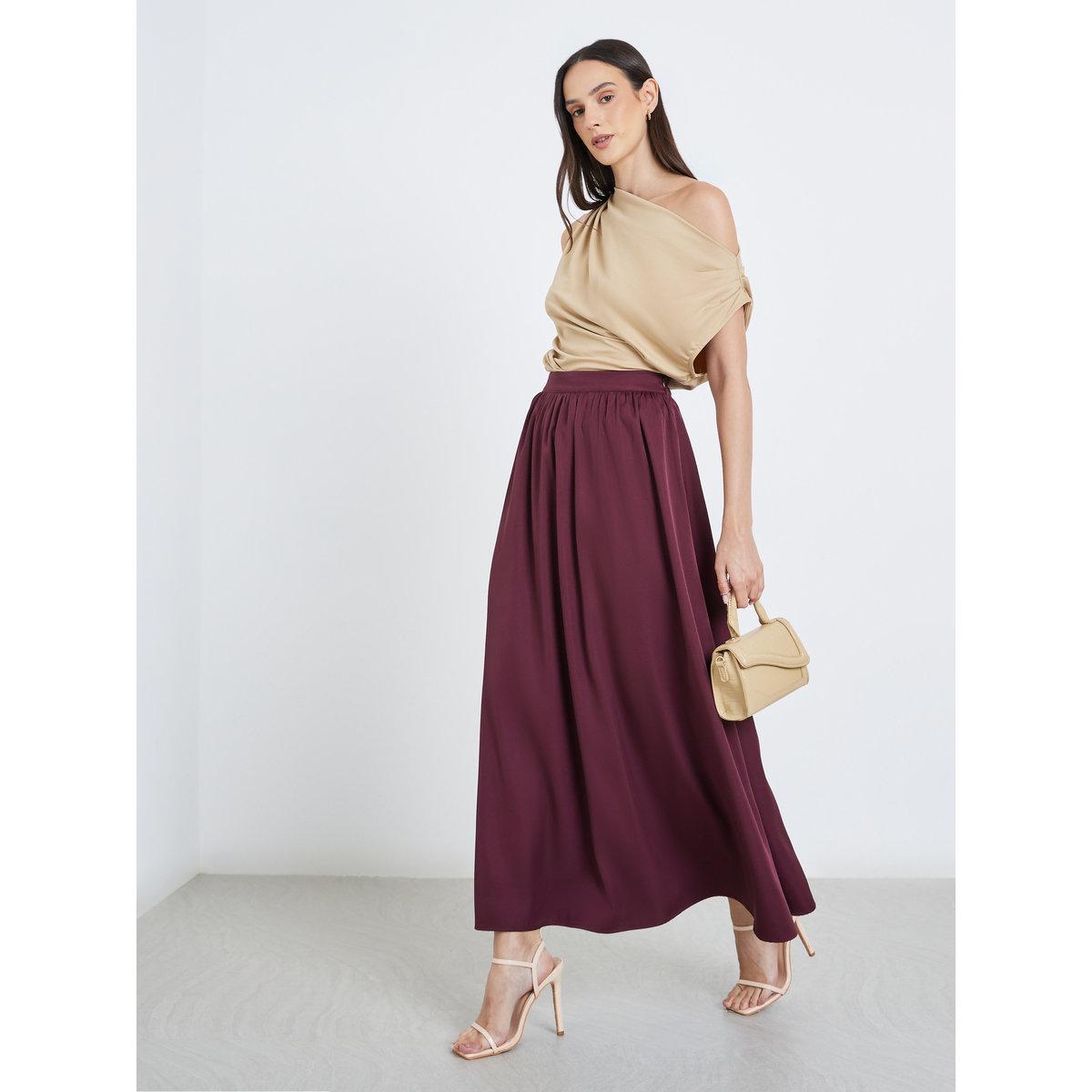 تنورة طويلة بتفاصيل كسرات-women-clothing-bottoms-skirts-image-1