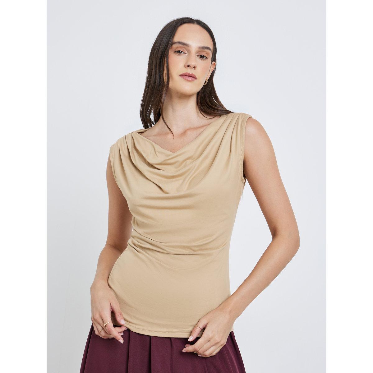 بلوزة بدون أكمام بتفاصيل مُنسدلة-women-clothing-shirtsandblouses-blouses-image-1