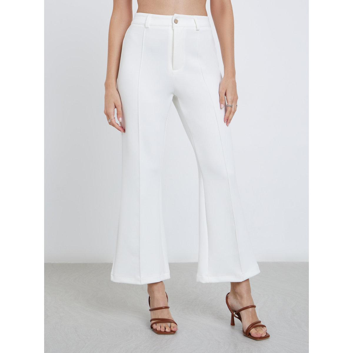 Styli Cream Flared Trousers-women-clothing-bottoms-trousers-image-2