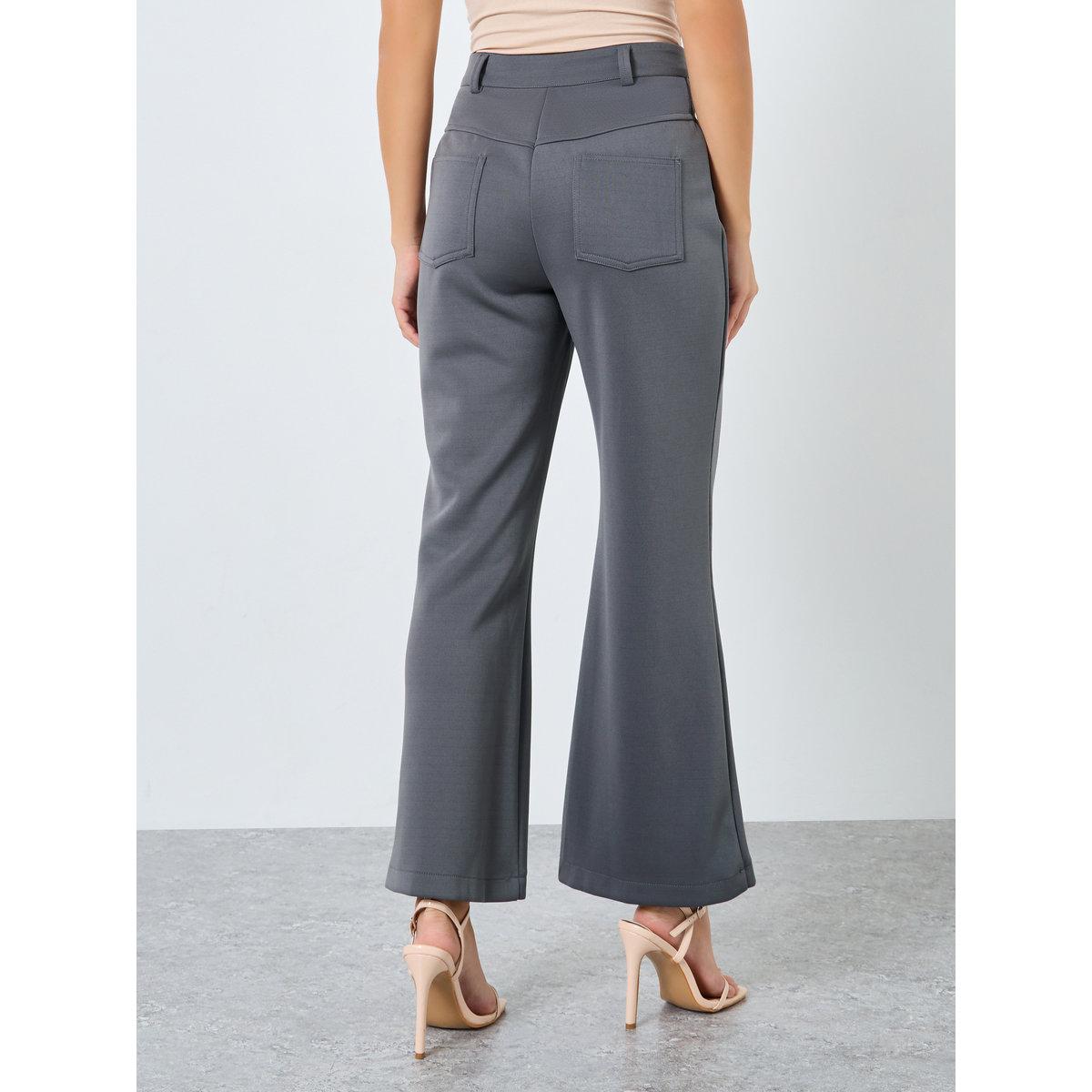 Styli Elegant Grey Wide Leg Trousers-women-clothing-bottoms-trousers-image-4