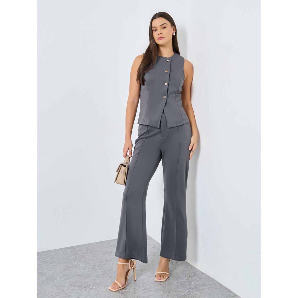 جيليه بياقة دائرية وتفاصيل أزرار-women-clothing-shirtsandblouses-blouses-image-2