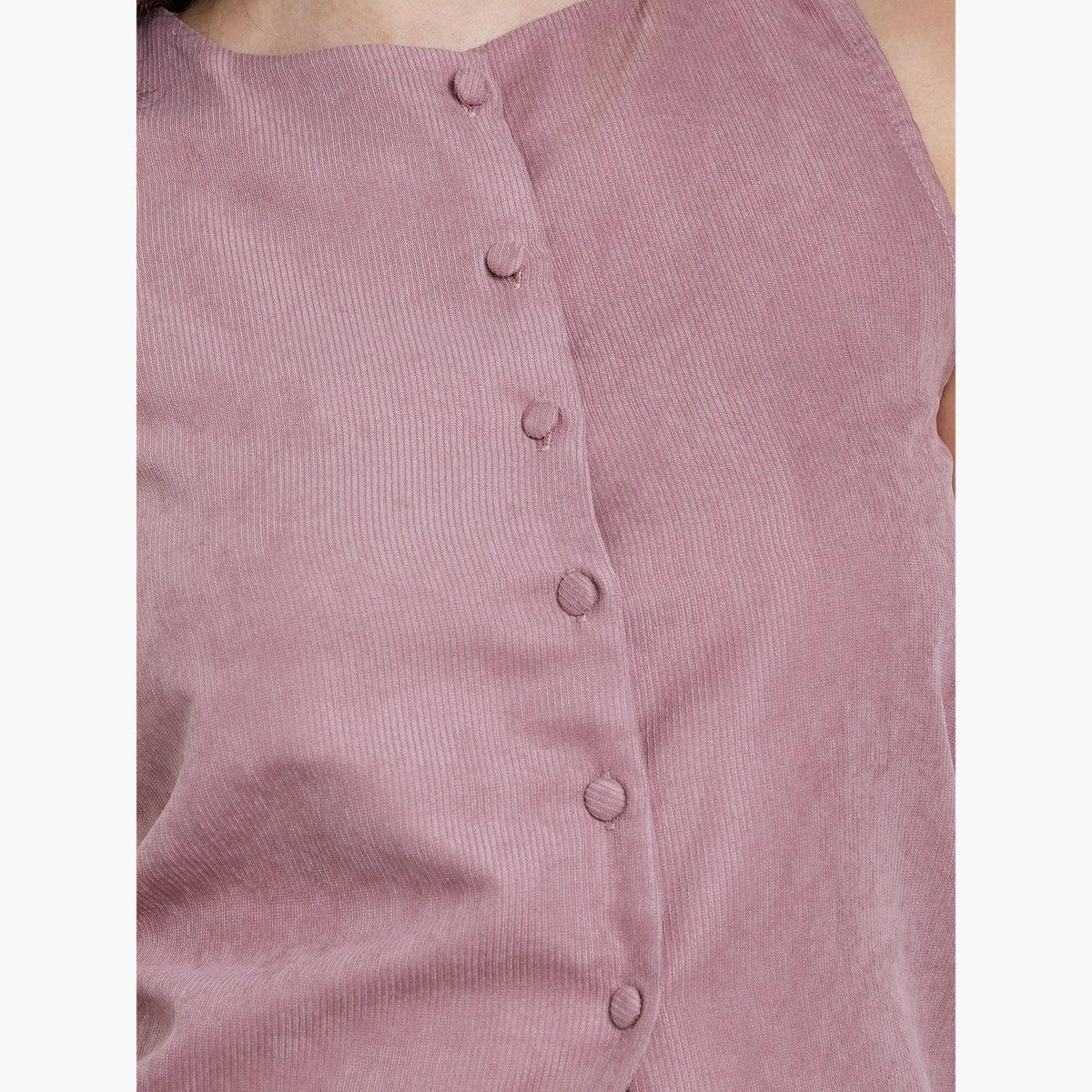 Styli Solid Round Neck Buttoned Vest-women-clothing-shirtsandblouses-blouses-image-3