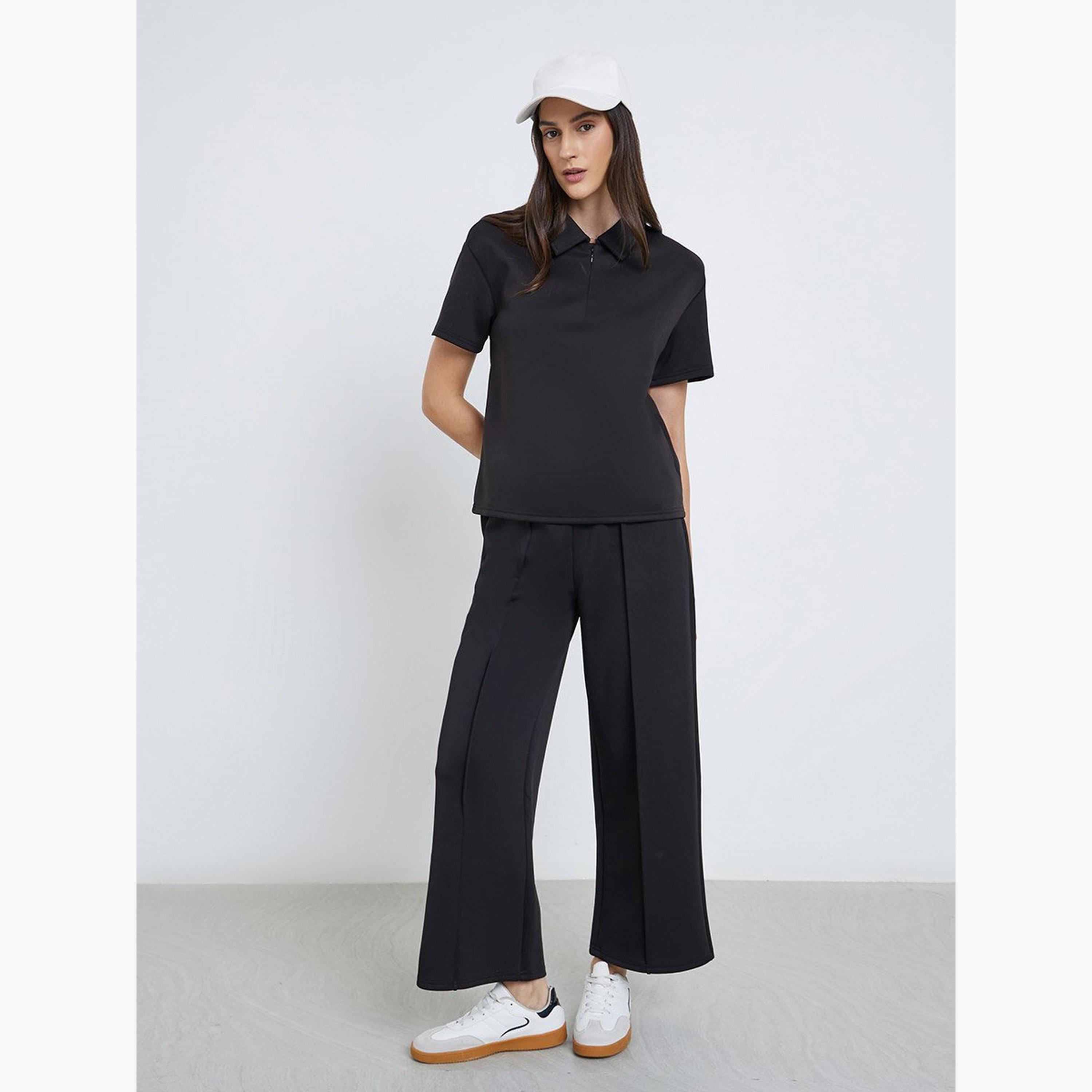 Styli Solid Short Sleeve Polo T-Shirt-women-clothing-tshirts-image-2