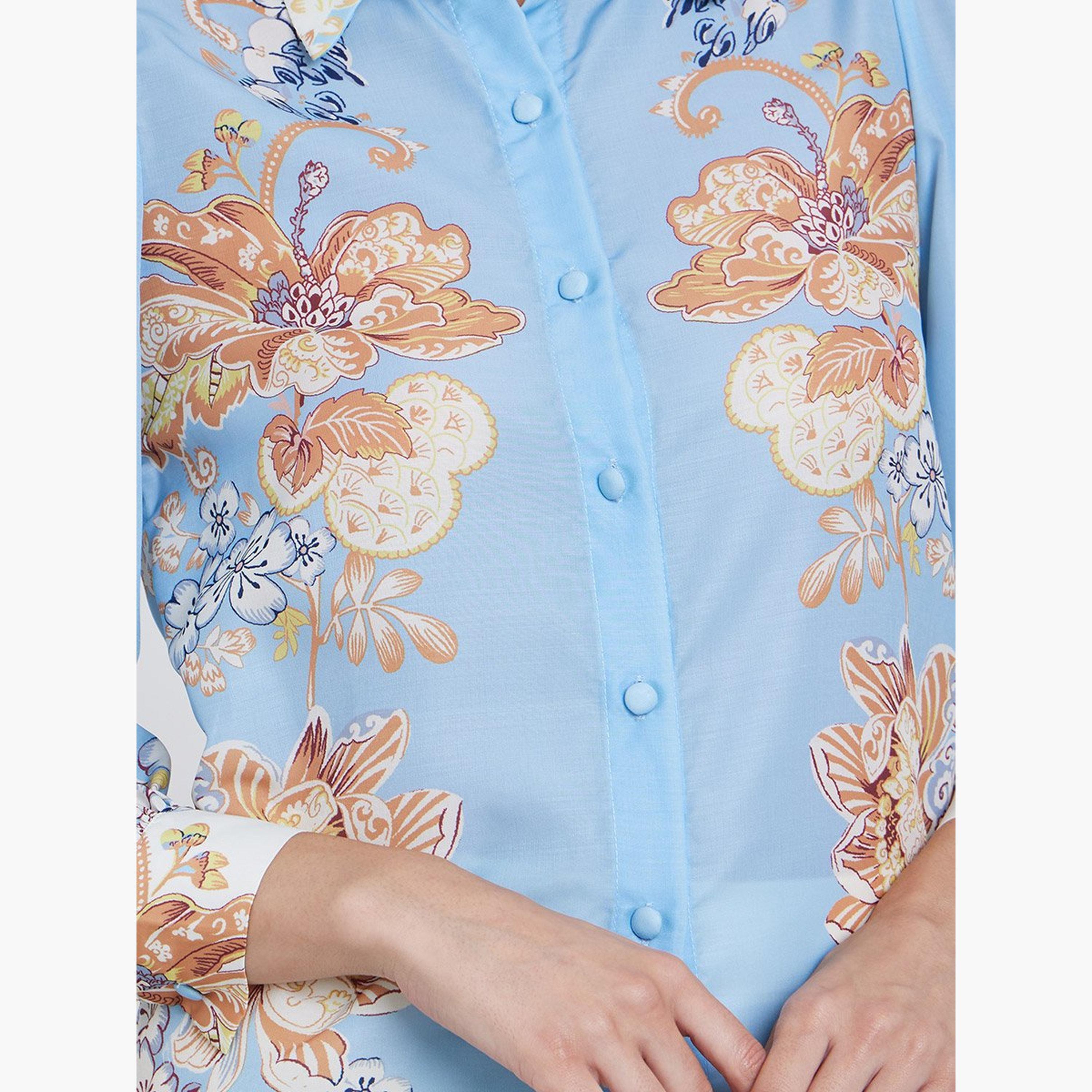 Styli Floral Placement Printed Buttoned Shirt-women-clothing-shirtsandblouses-shirts-image-4