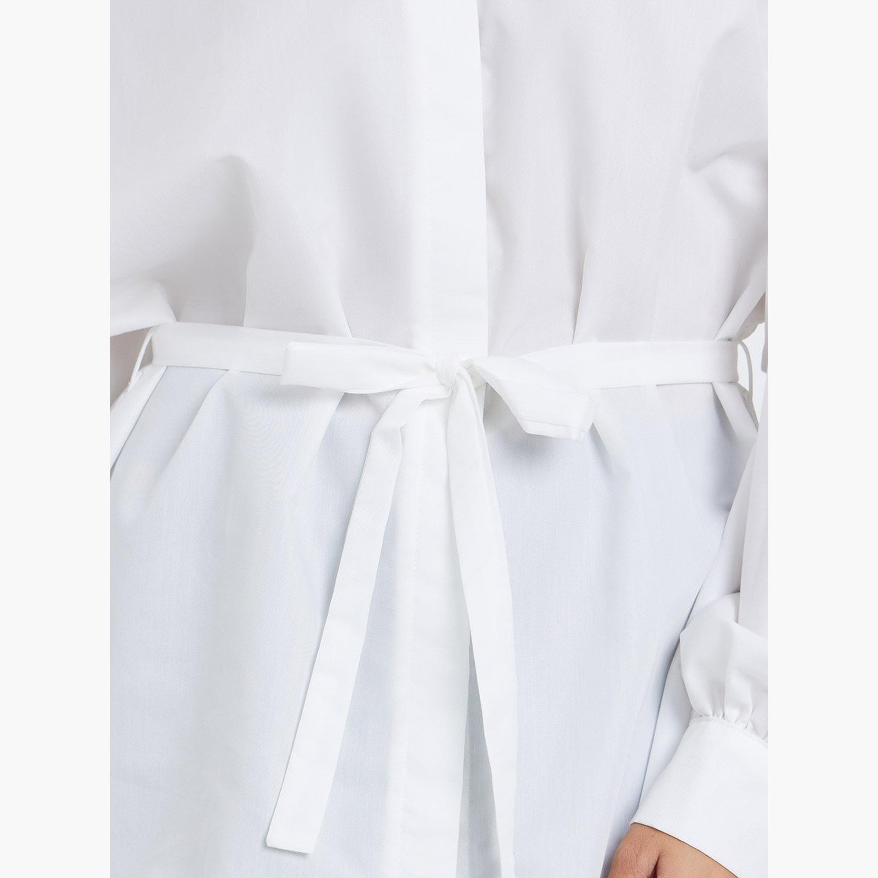 ستايلي - قميص مقاس كبير بأكمام منفوخة وربطة خصر-women-clothing-shirtsandblouses-shirts-image-3
