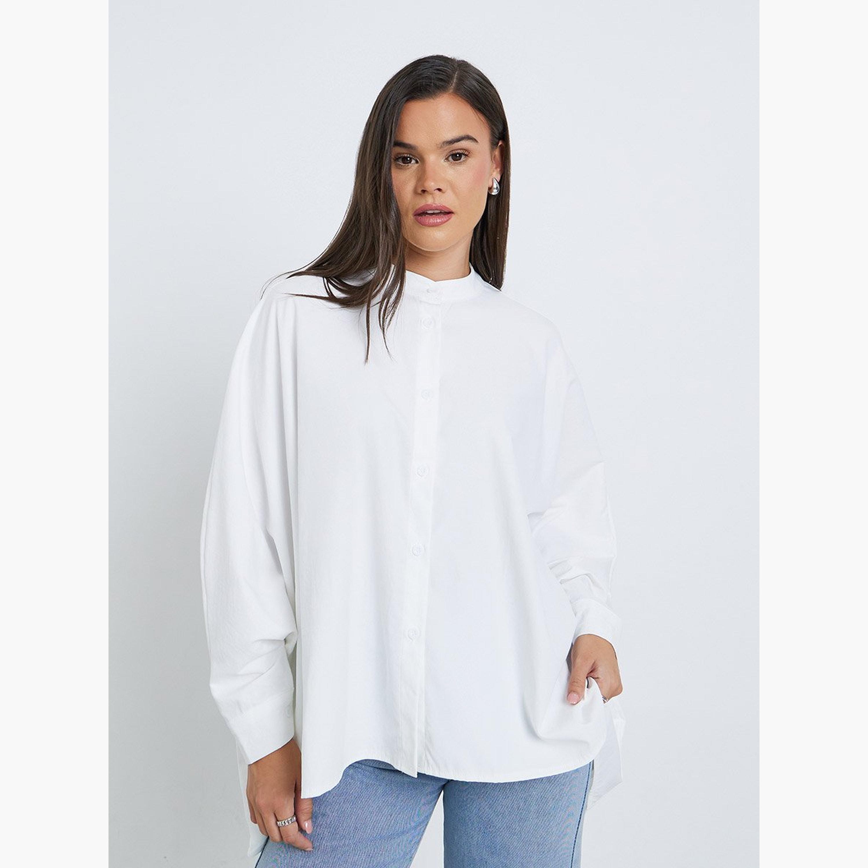 ستايلي - قميص بأكمام خفاش وياقة ماندرين-women-clothing-shirtsandblouses-shirts-image-1