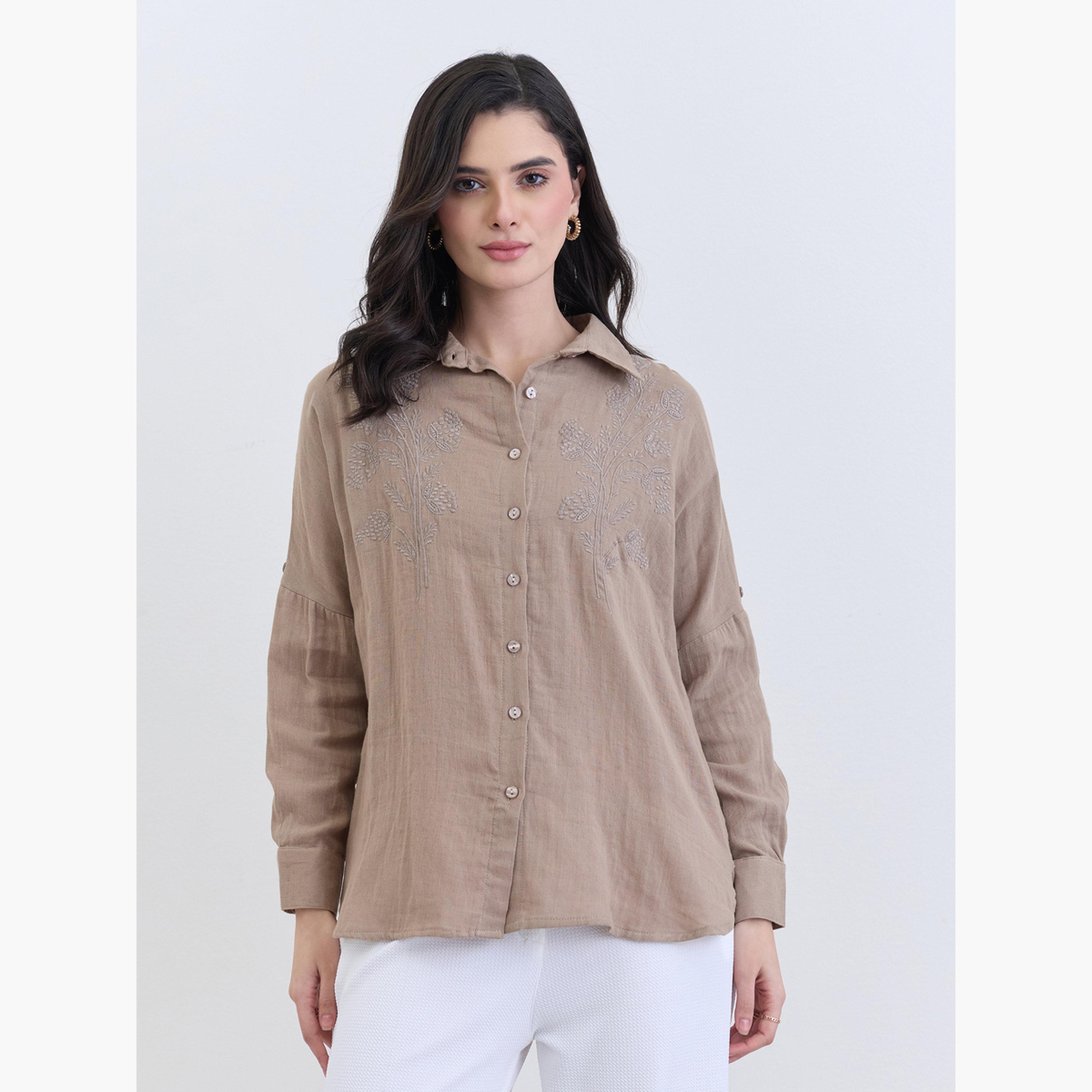طقم من بلوزة تويد وتنورة-women-clothing-shirtsandblouses-shirts-image-1