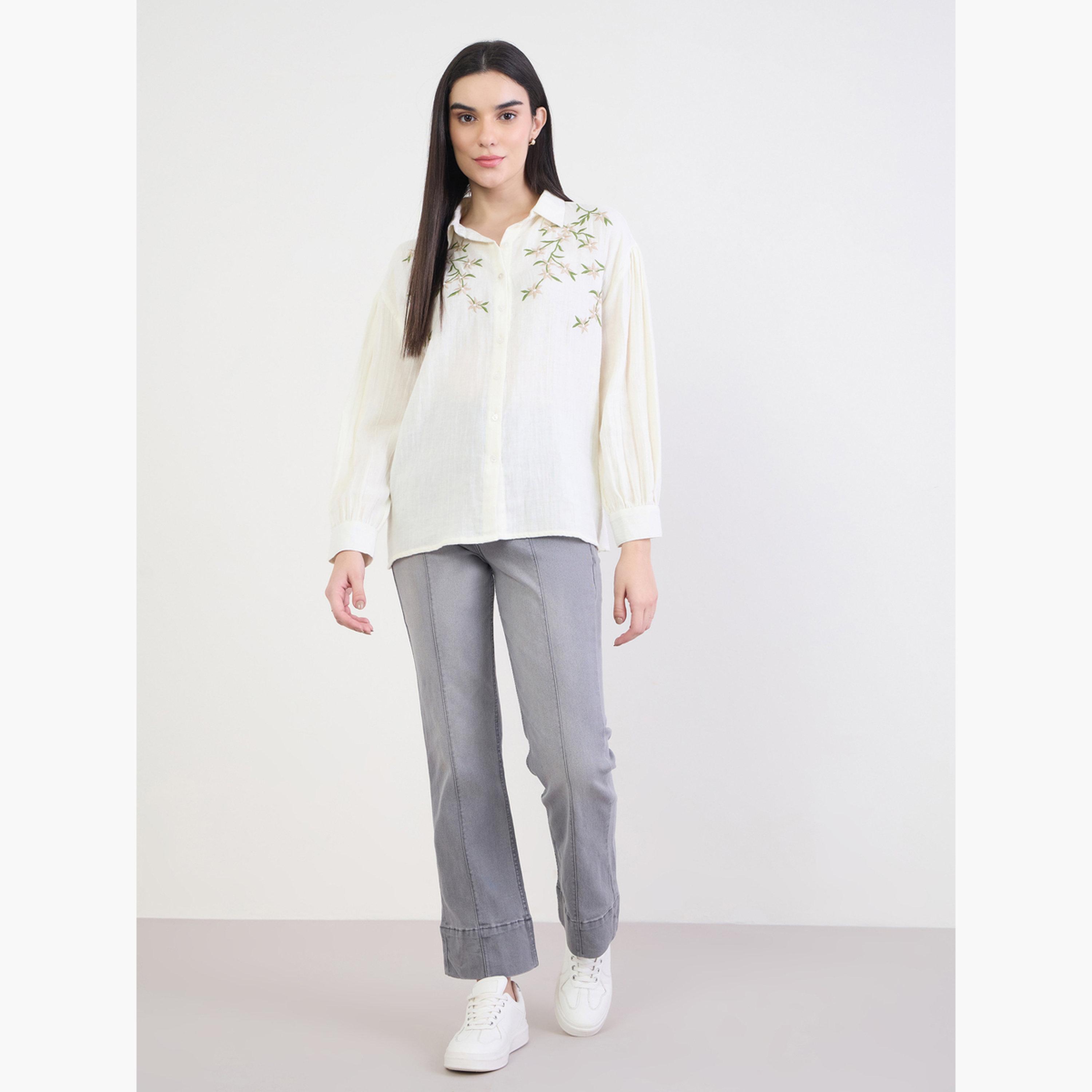 طقم من بلوزة تويد وتنورة-women-clothing-shirtsandblouses-shirts-image-2
