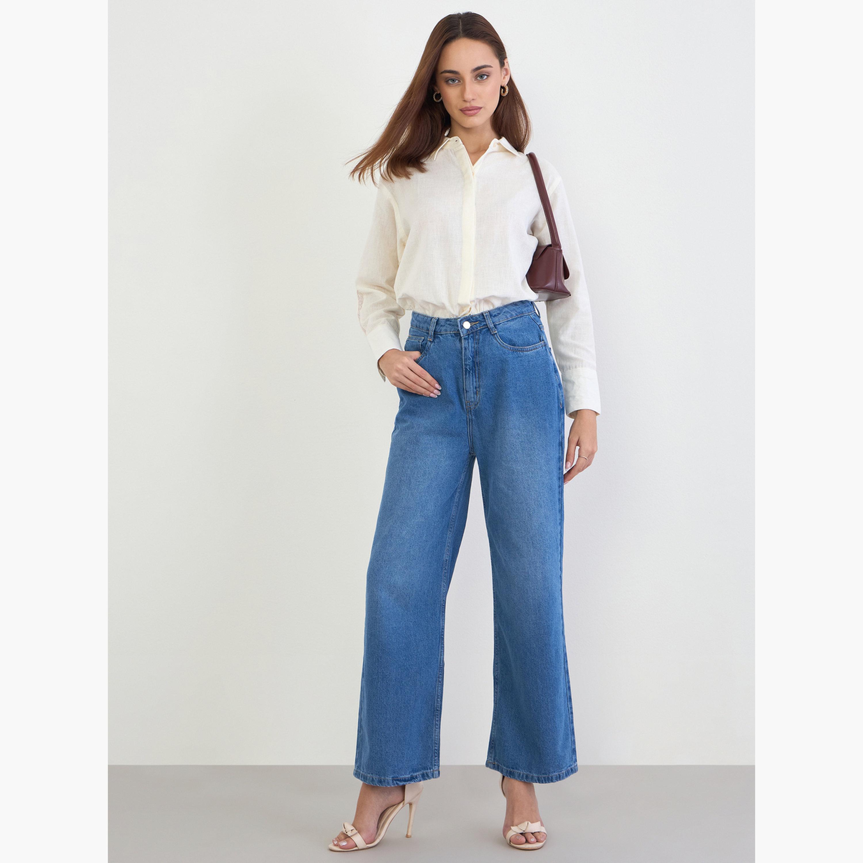 ستايلي - قميص من القطن والكتان بتفاصيل من الدانتيل-women-clothing-shirtsandblouses-shirts-image-2