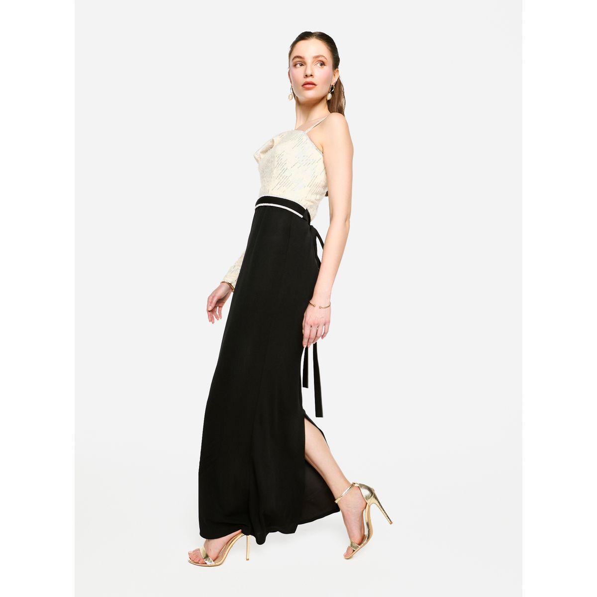 House of Moda Embellished One Shoulder Bow Detail Two Tone Maxi Dress-women-clothing-dresses-image-4