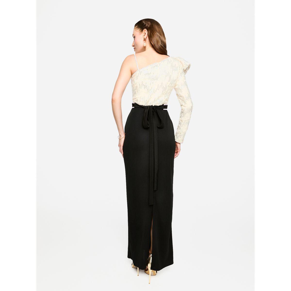 House of Moda Embellished One Shoulder Bow Detail Two Tone Maxi Dress-women-clothing-dresses-image-8