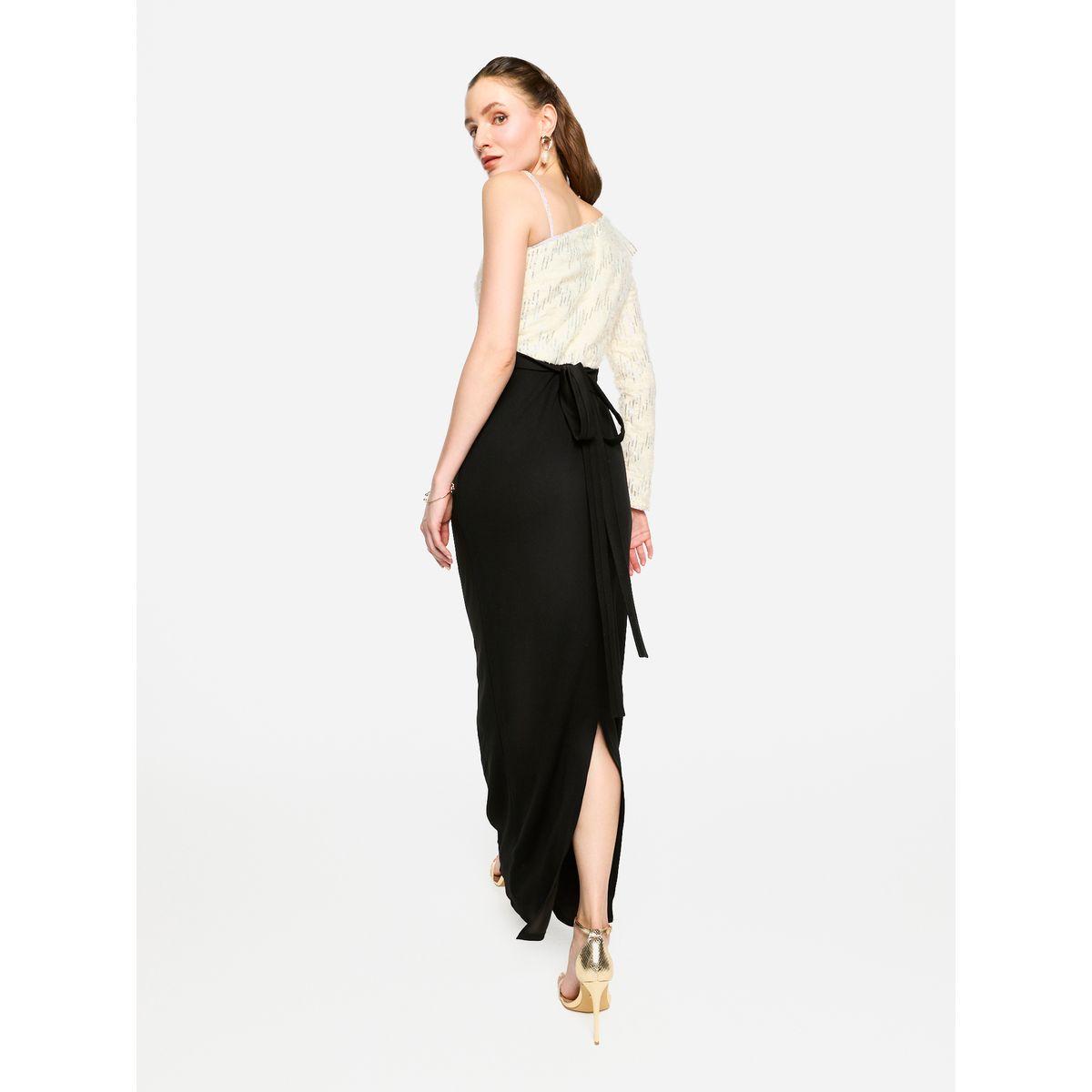 House of Moda Embellished One Shoulder Bow Detail Two Tone Maxi Dress-women-clothing-dresses-image-9