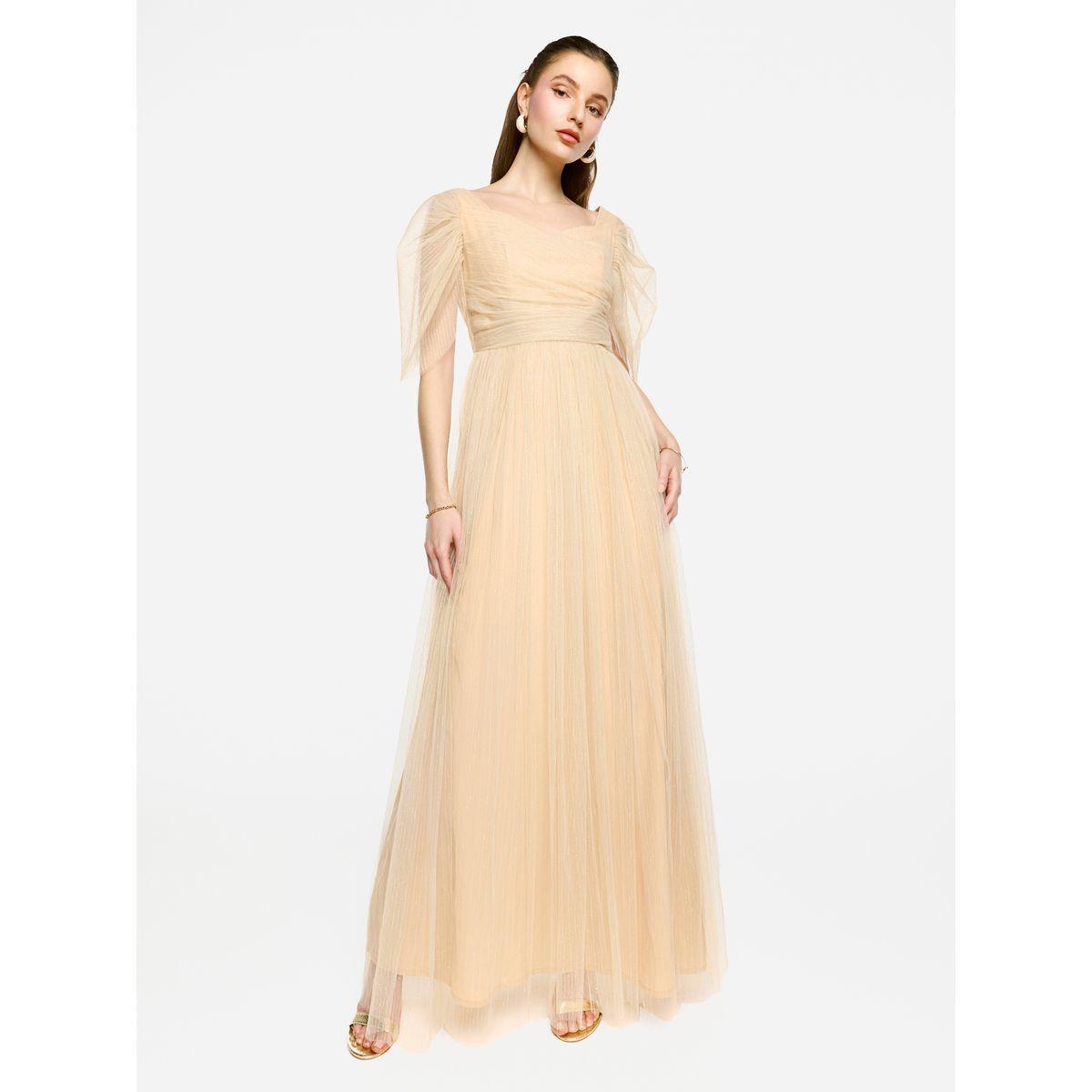House of Moda Puff Sleeves Pleated Tulle Maxi Dress-women-clothing-dresses-image-1