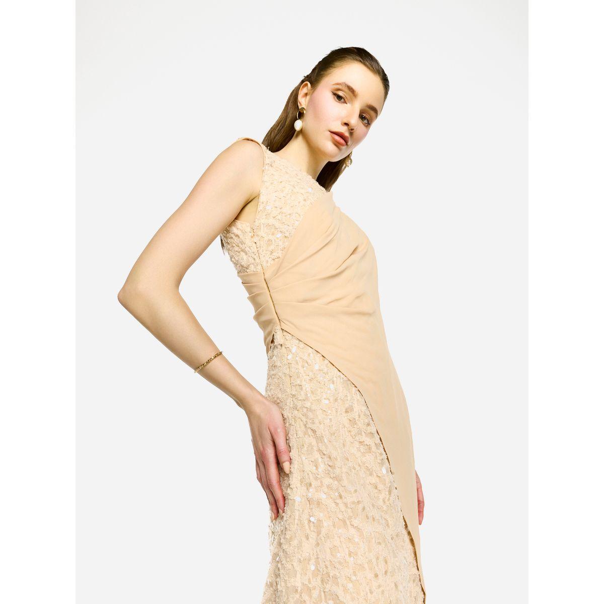 House of Moda Sequin Embroidered One Cape Sleeve Maxi Dress-women-clothing-dresses-image-11