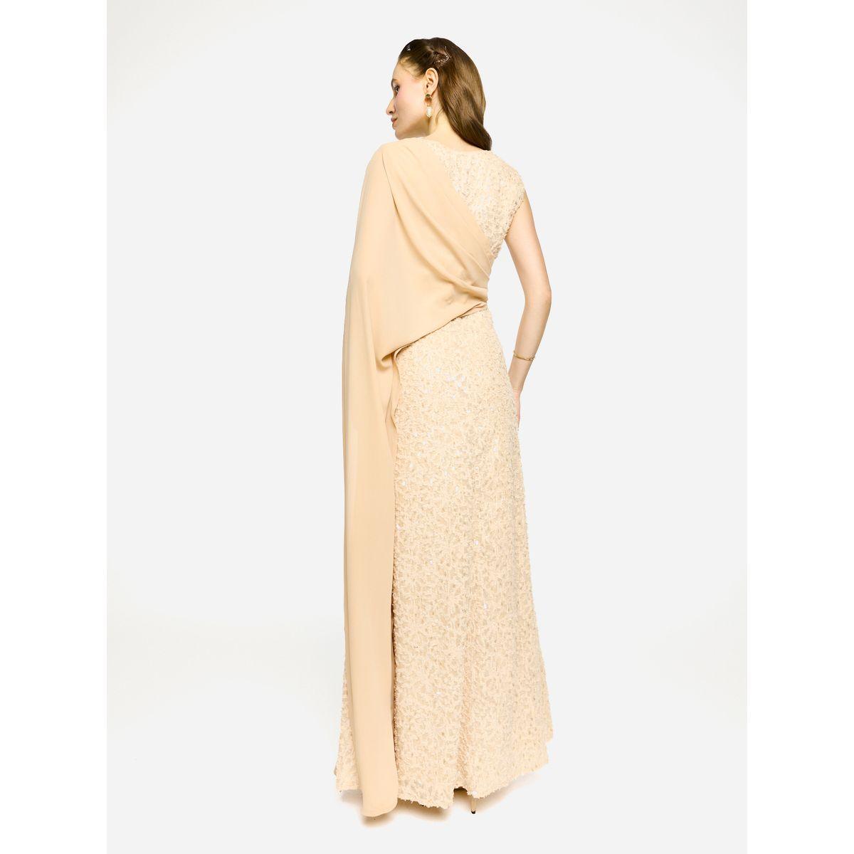 House of Moda Sequin Embroidered One Cape Sleeve Maxi Dress-women-clothing-dresses-image-2