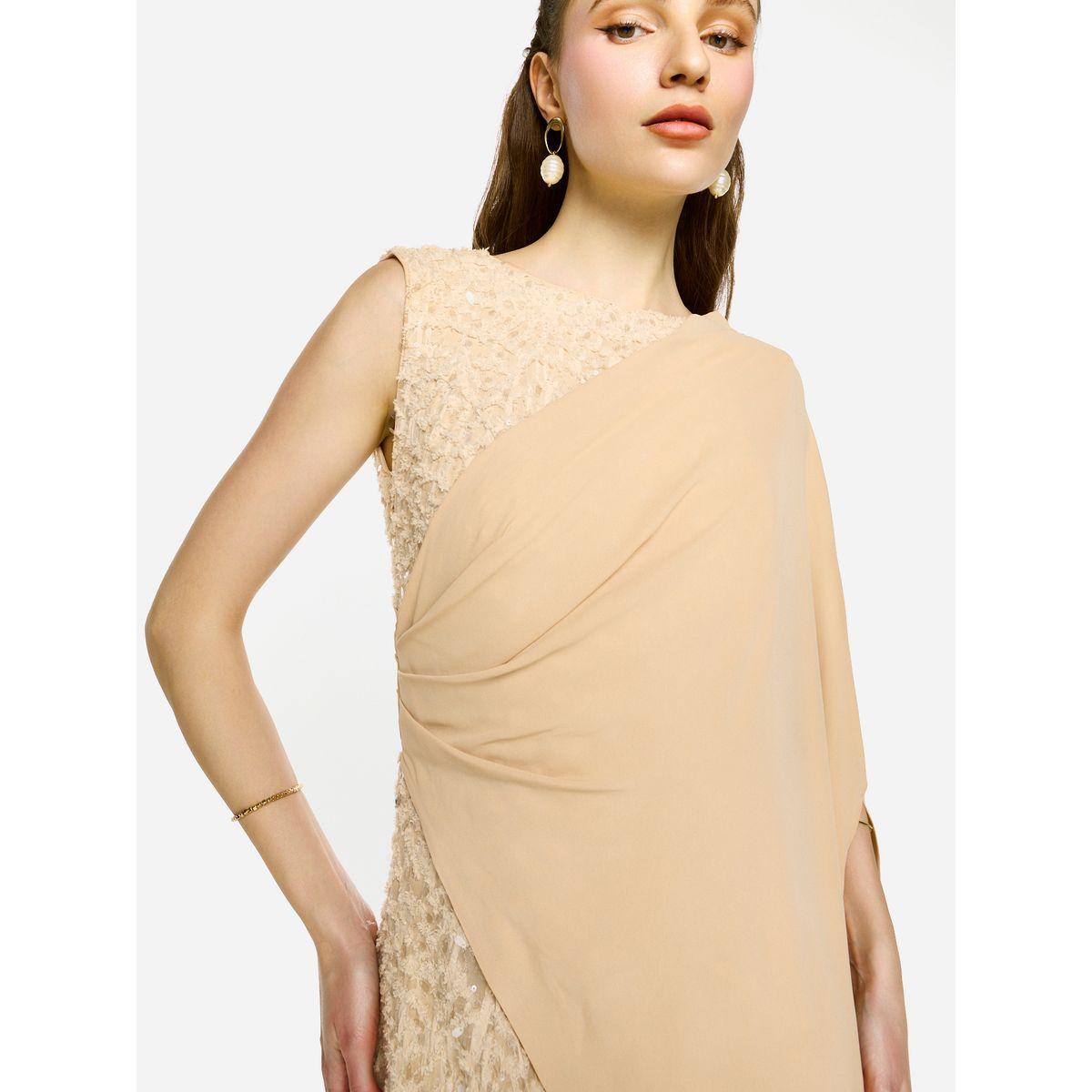House of Moda Sequin Embroidered One Cape Sleeve Maxi Dress-women-clothing-dresses-image-9