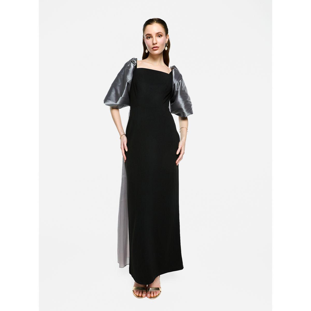House of Moda Puff Sleeves Square Neck Maxi Dress-women-clothing-dresses-image-1