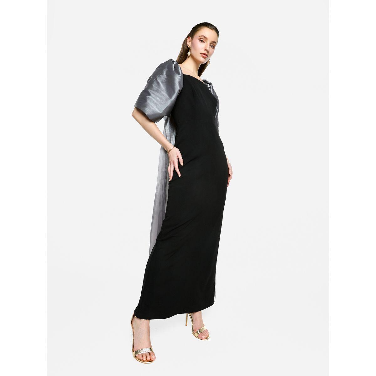 House of Moda Puff Sleeves Square Neck Maxi Dress-women-clothing-dresses-image-3