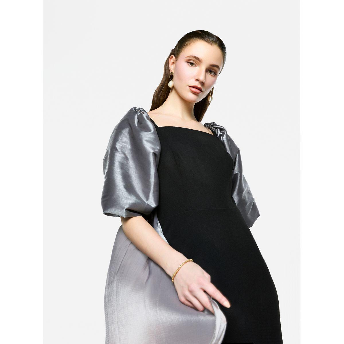 House of Moda Puff Sleeves Square Neck Maxi Dress-women-clothing-dresses-image-6