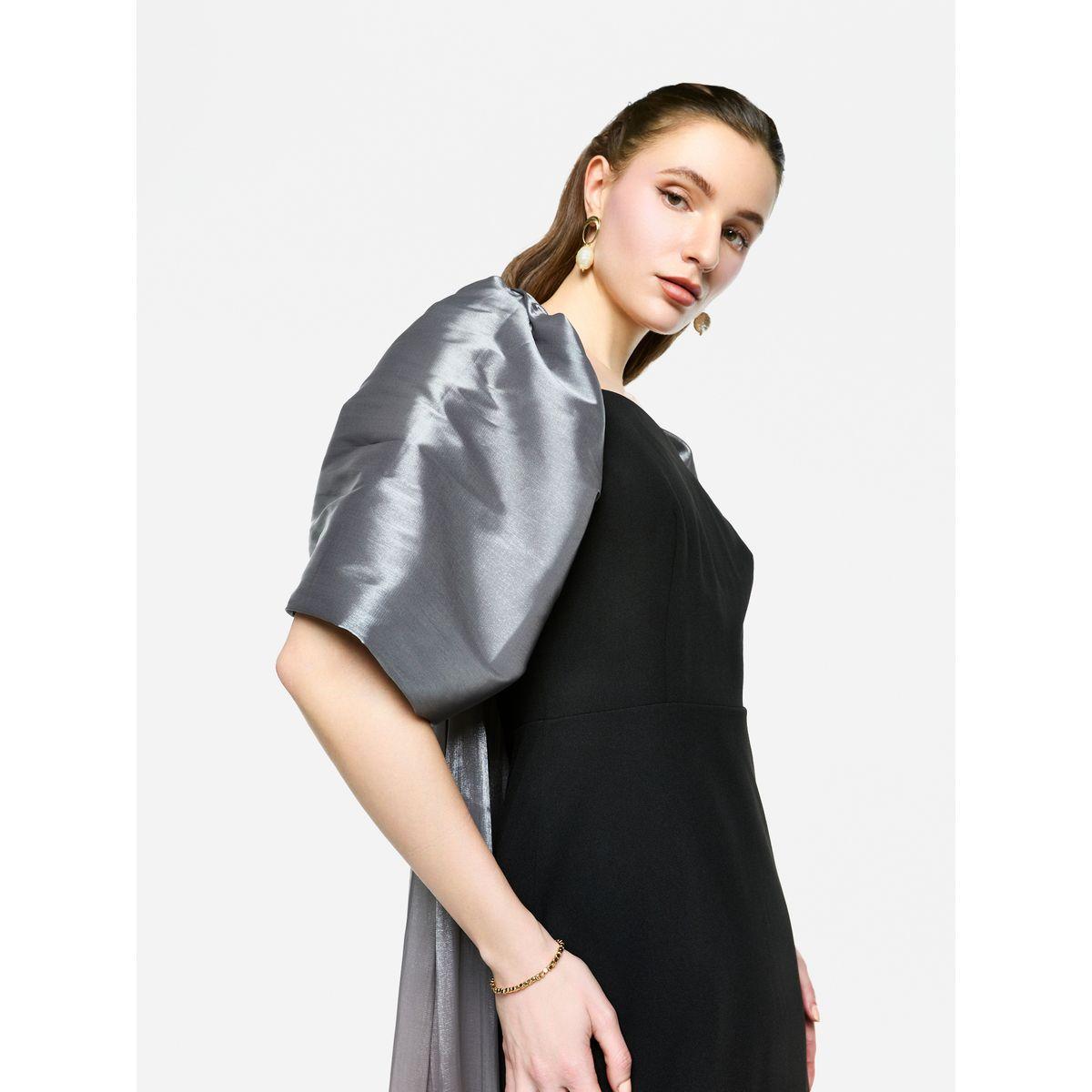 فستان طويل باكمام منفوخة وياقة مربعة-women-clothing-dresses-image-7