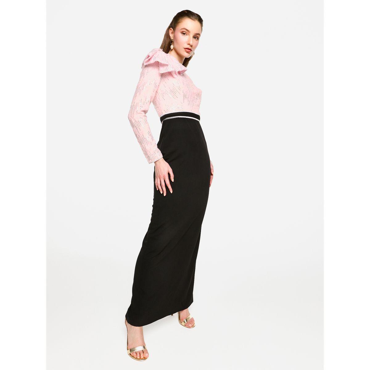 فستان طويل بكتف واحد وتفاصيل مُنمقة-women-clothing-dresses-image-3