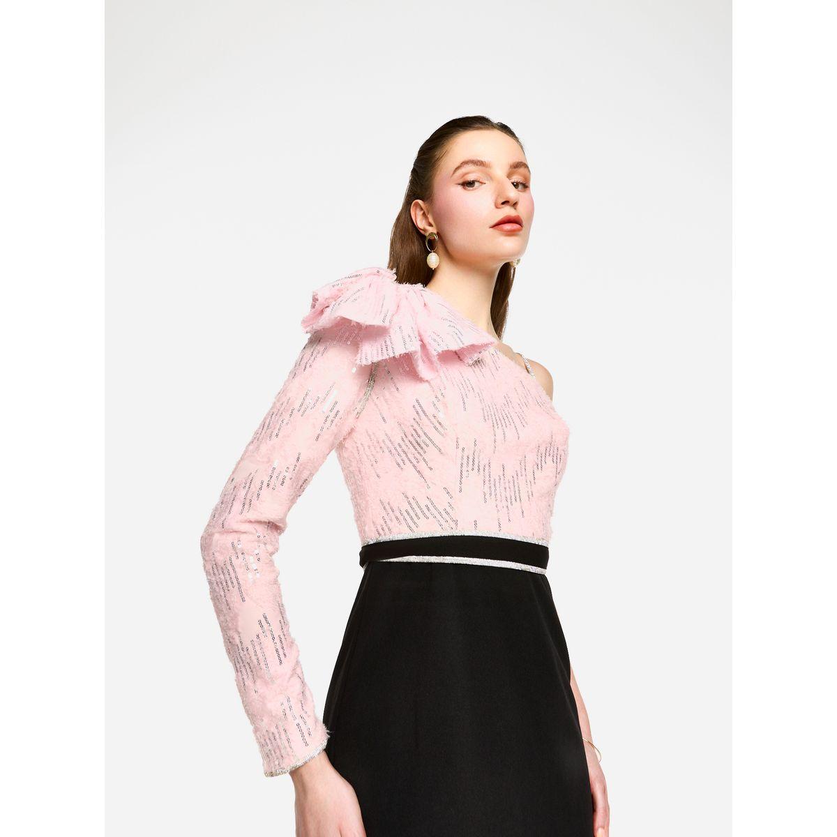 فستان طويل بكتف واحد وتفاصيل مُنمقة-women-clothing-dresses-image-7